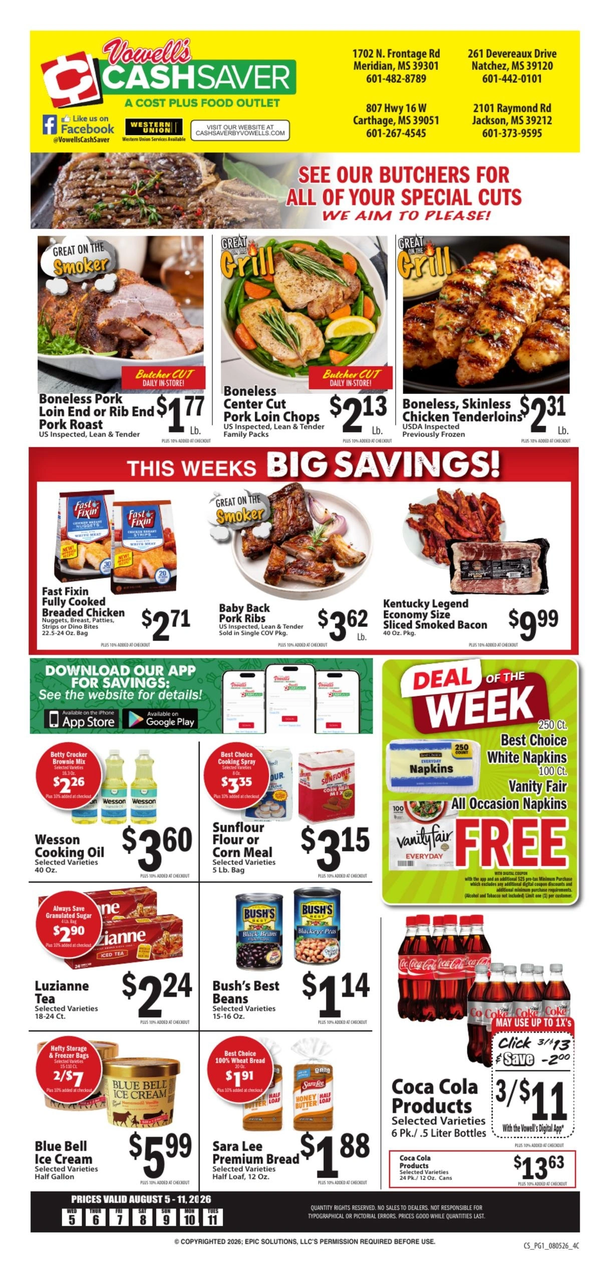 Vowell's CashSaver flyer page 1