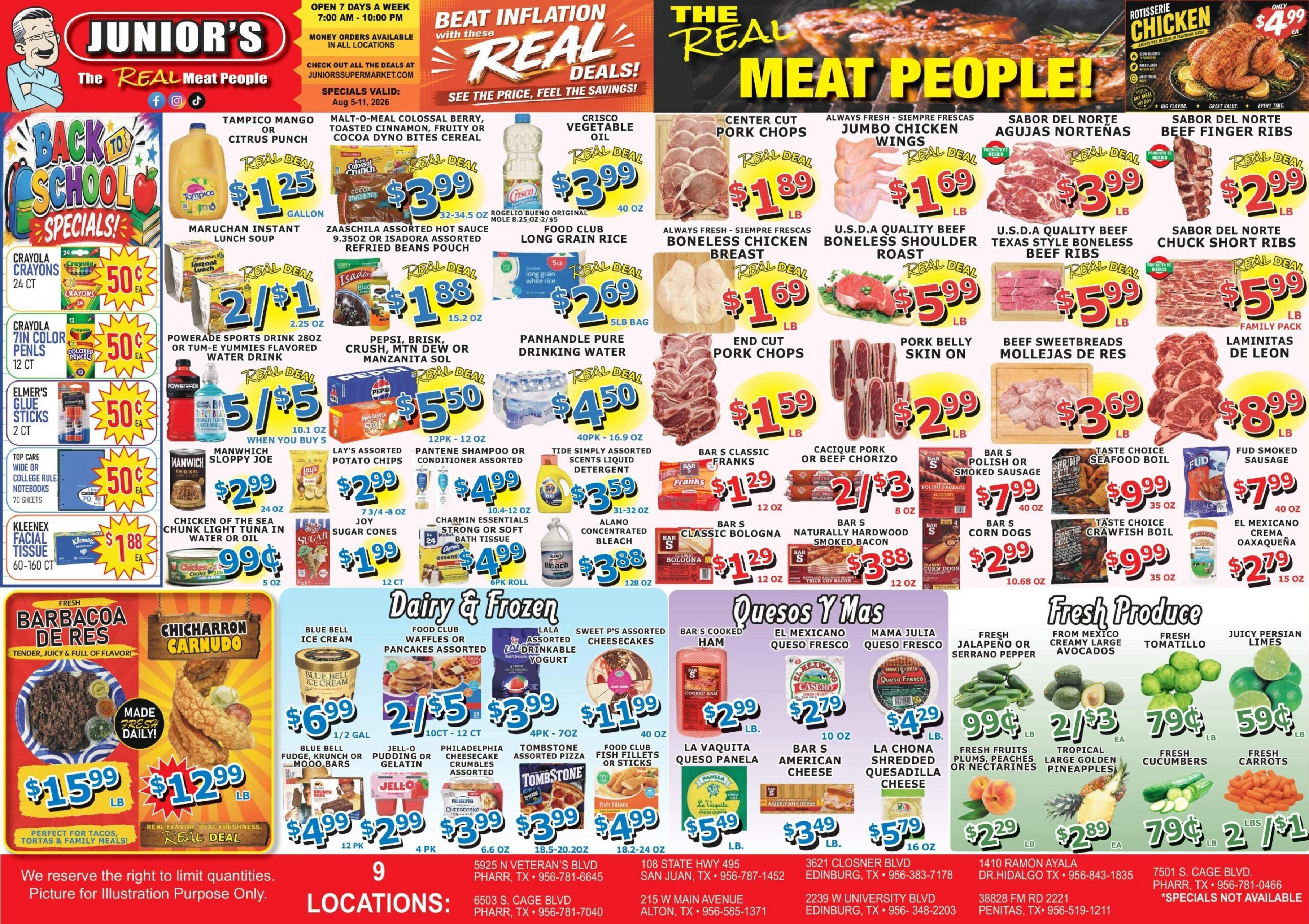 Junior's Supermarket flyer page 1