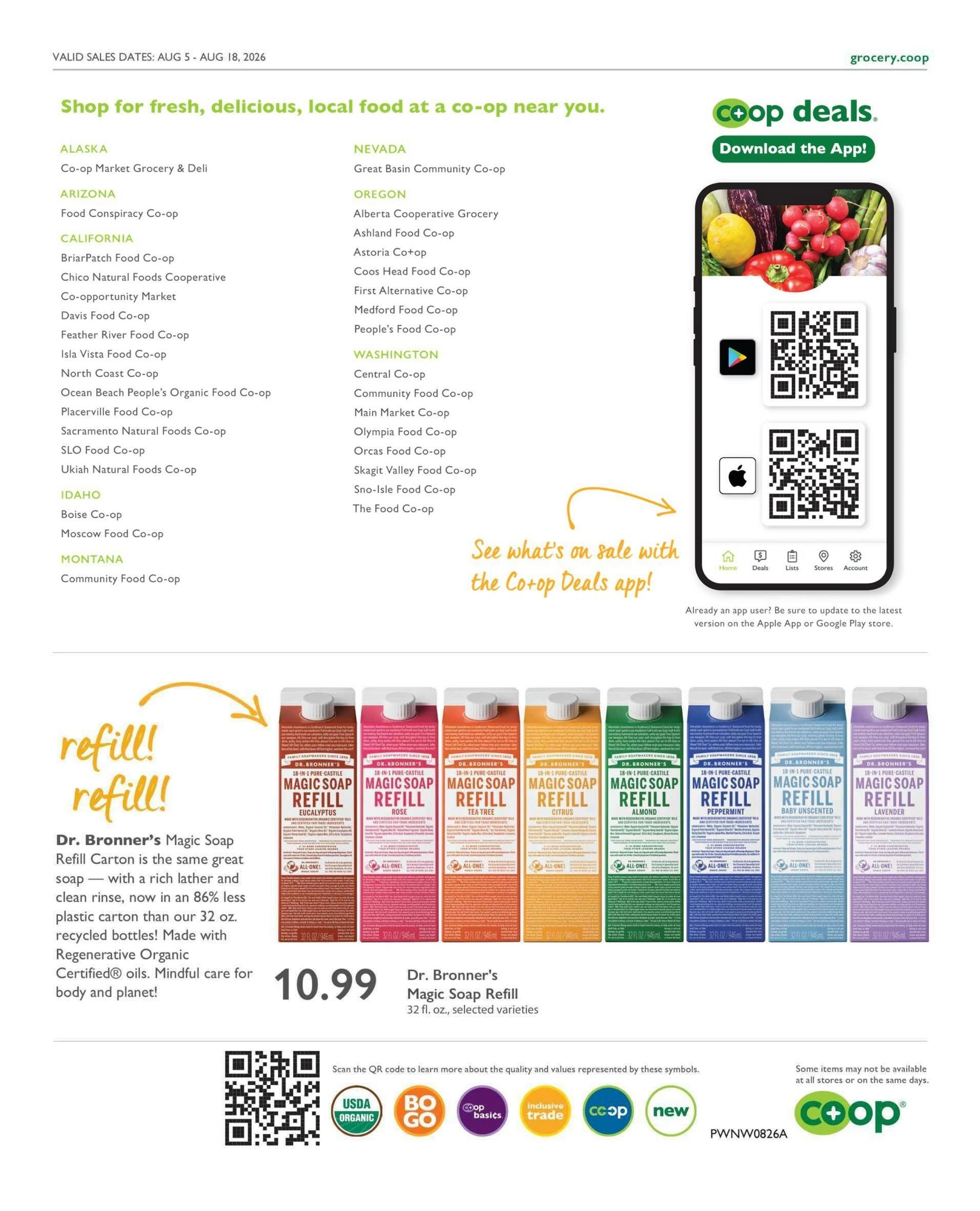 Co-opportunity Natural Foods flyer page 16