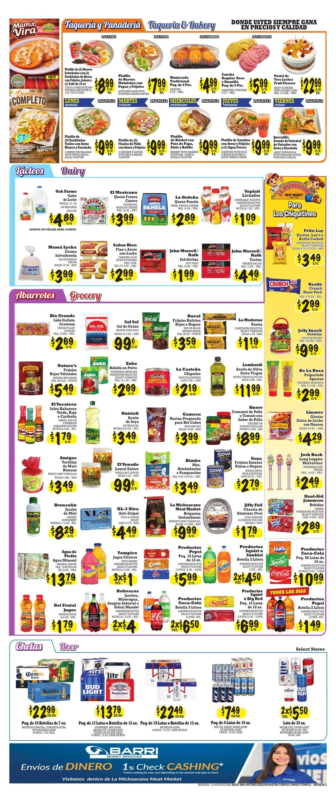 La Michoacana Meat Market flyer page 2