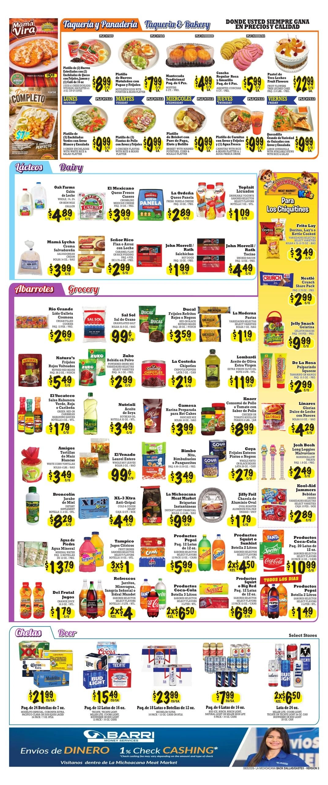 La Michoacana Meat Market flyer page 2
