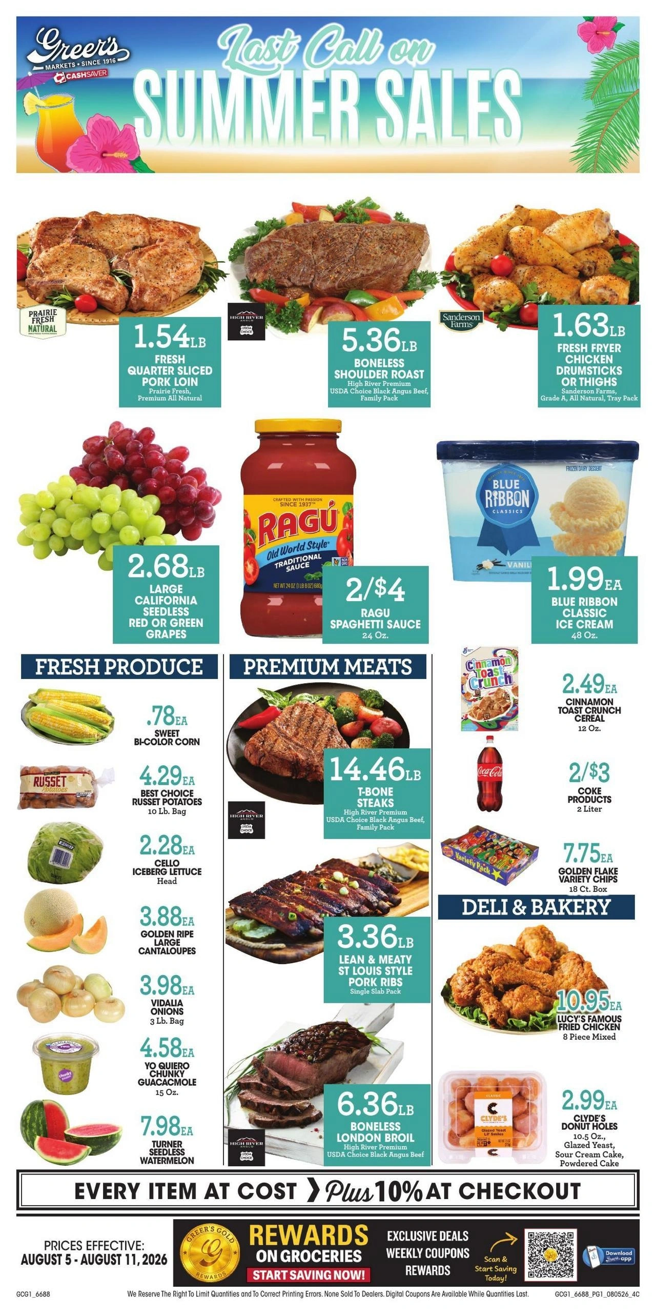 Greer's Cashsaver flyer page 1