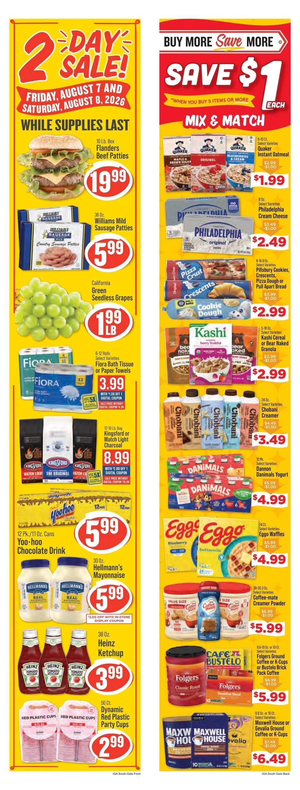 Hometown Market flyer page 1