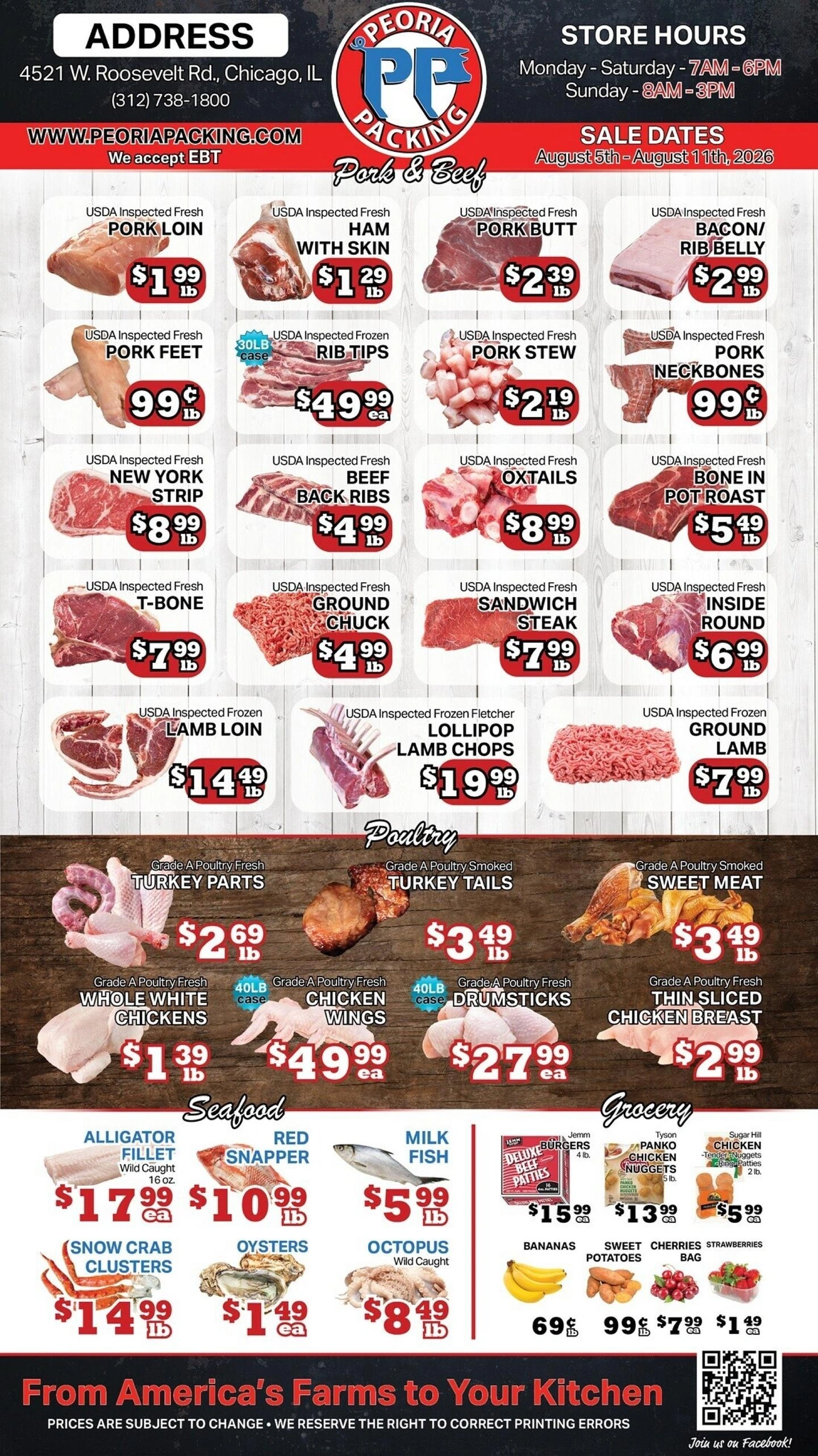 Peoria Packing Butcher Shop flyer page 1