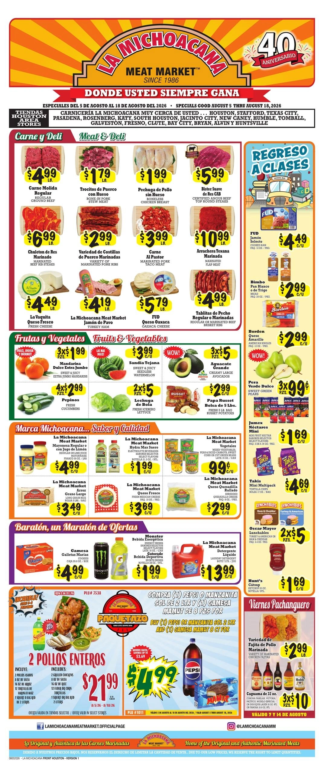 La Michoacana Meat Market flyer page 1