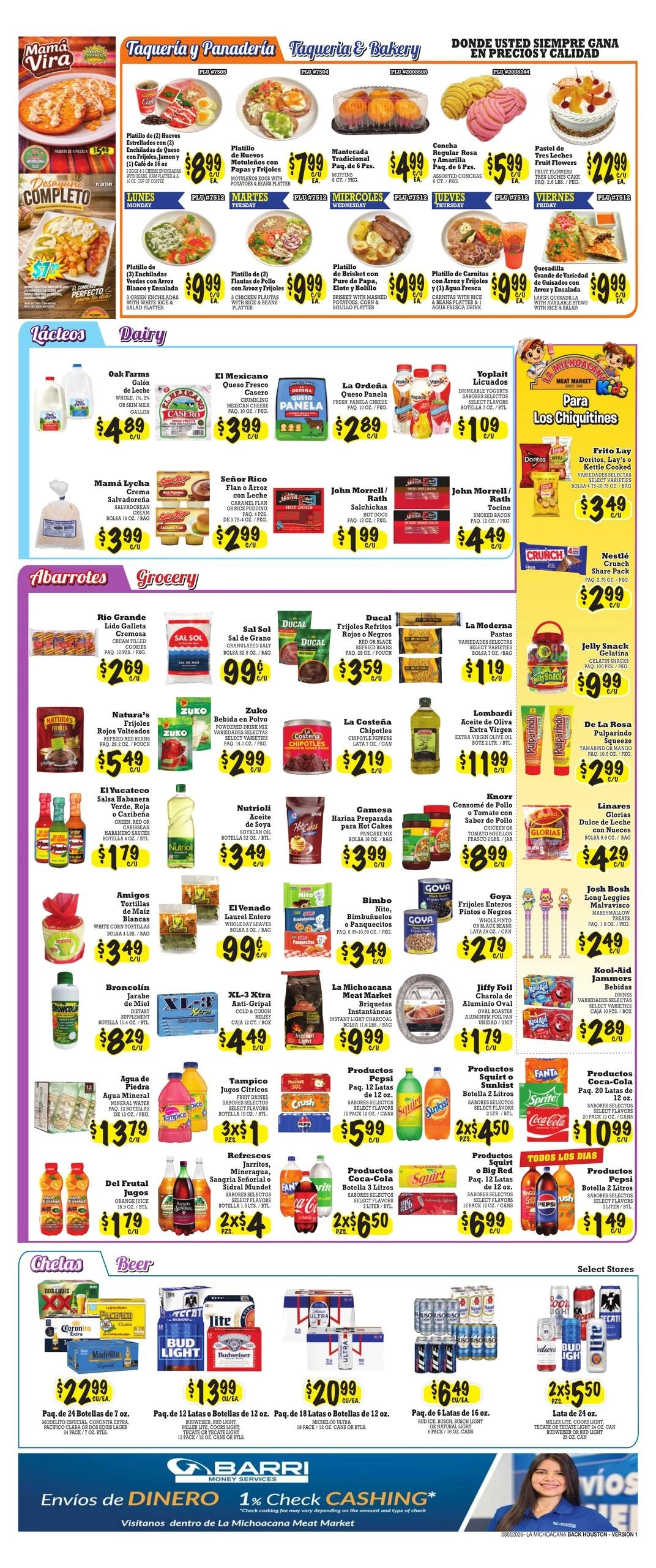 La Michoacana Meat Market flyer page 2