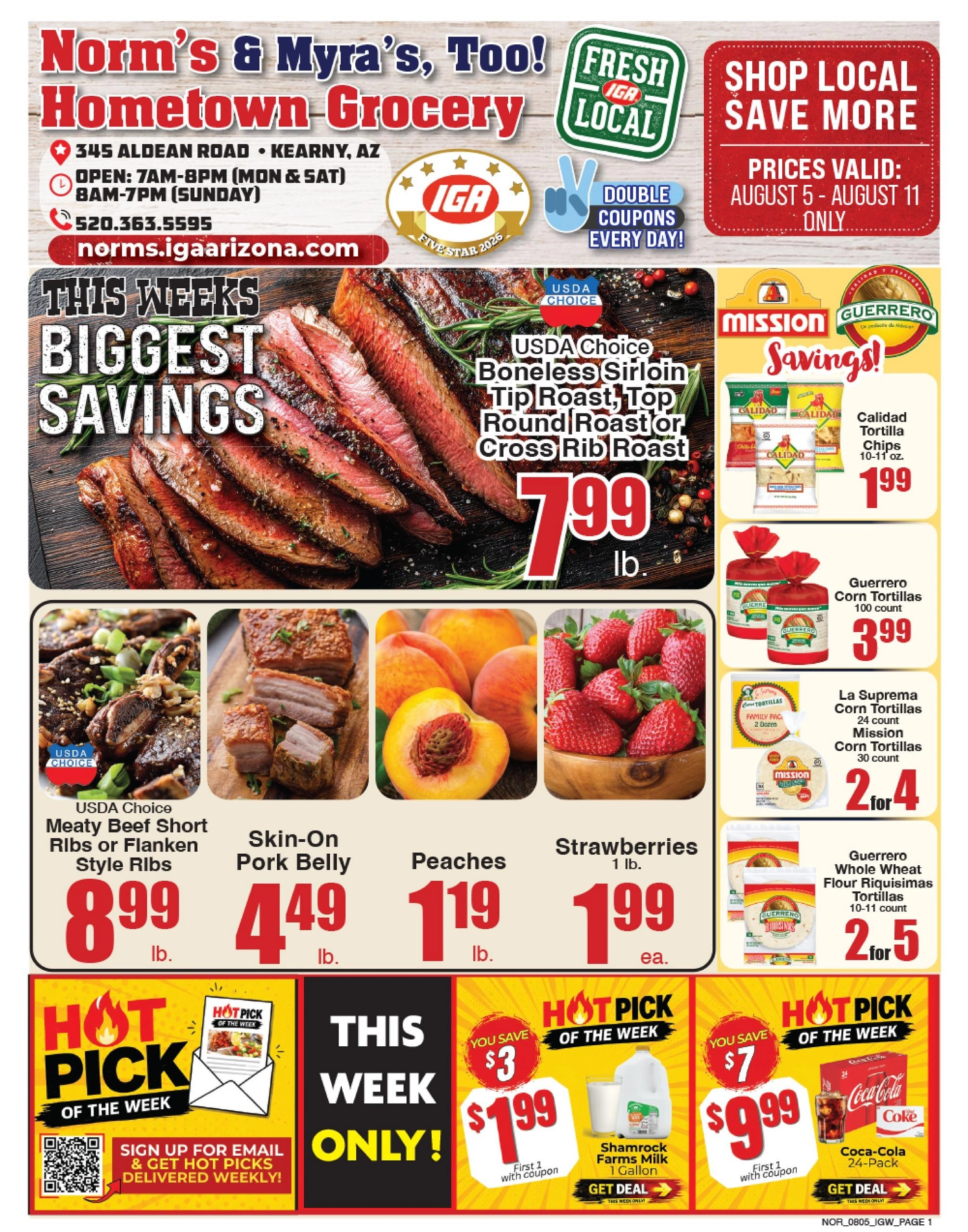 Norm's Hometown Grocery flyer page 1