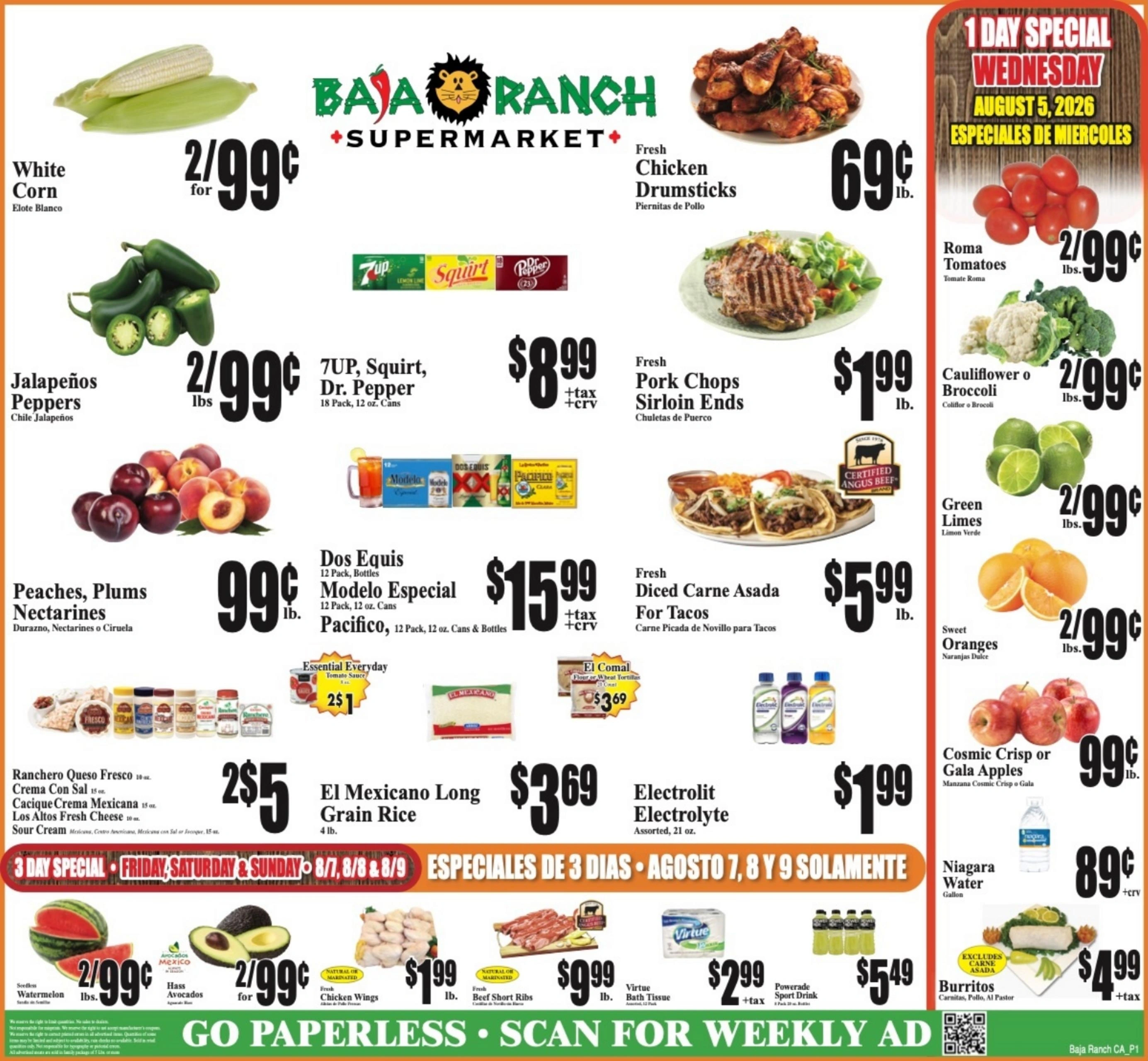 Baja Ranch Supermarket flyer page 1