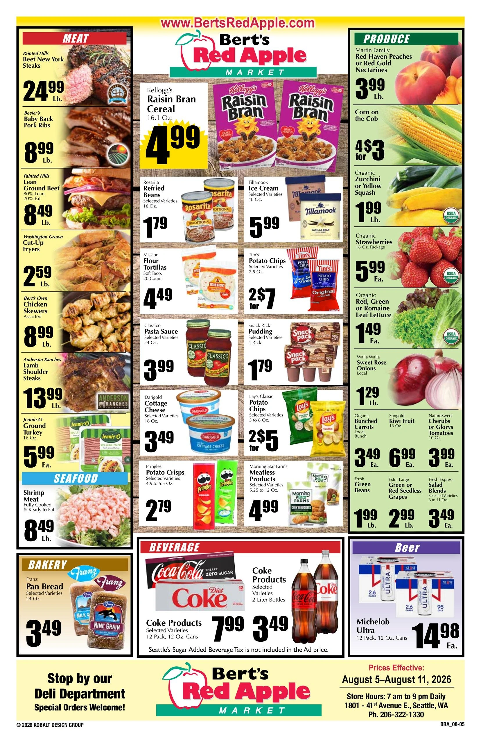 Bert's Red Apple flyer page 1