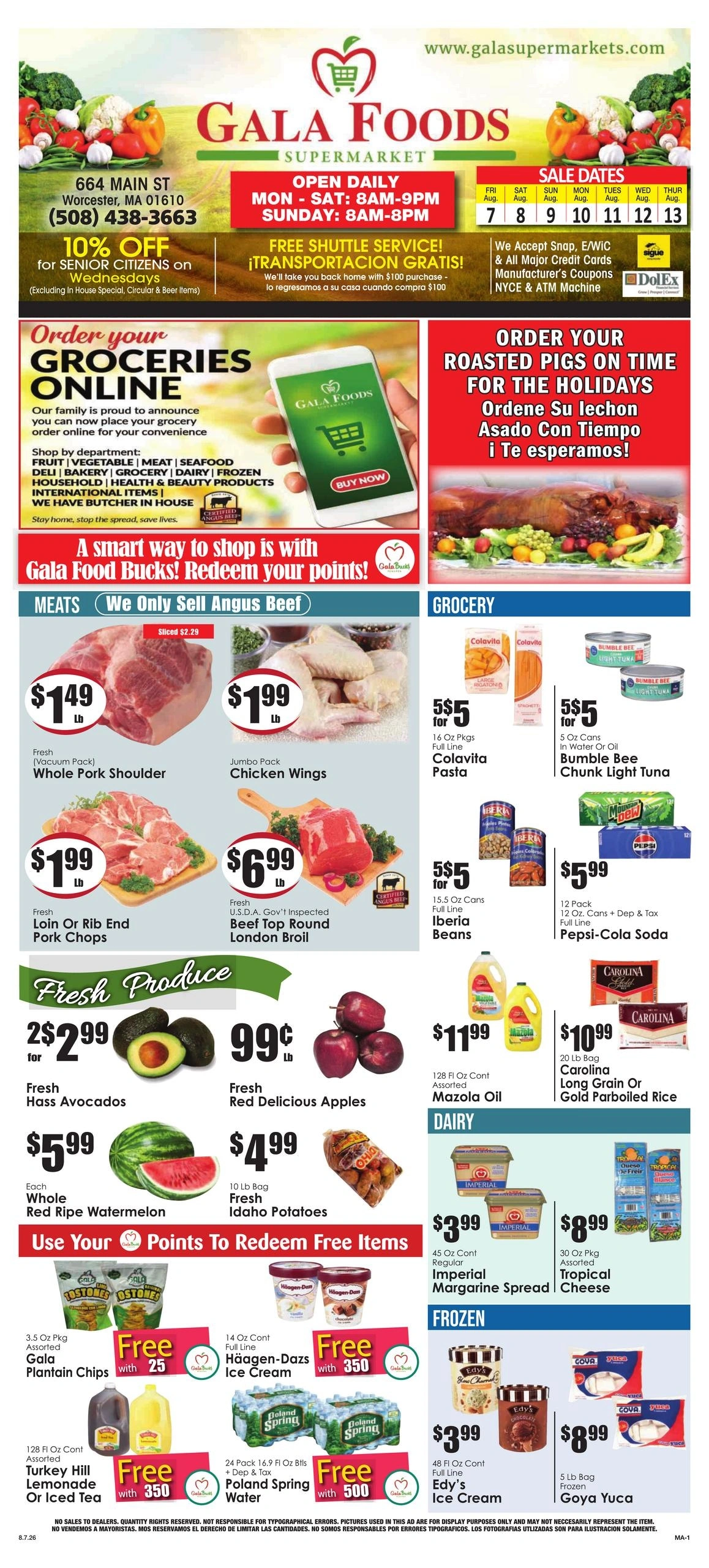 Gala Supermarkets flyer page 1