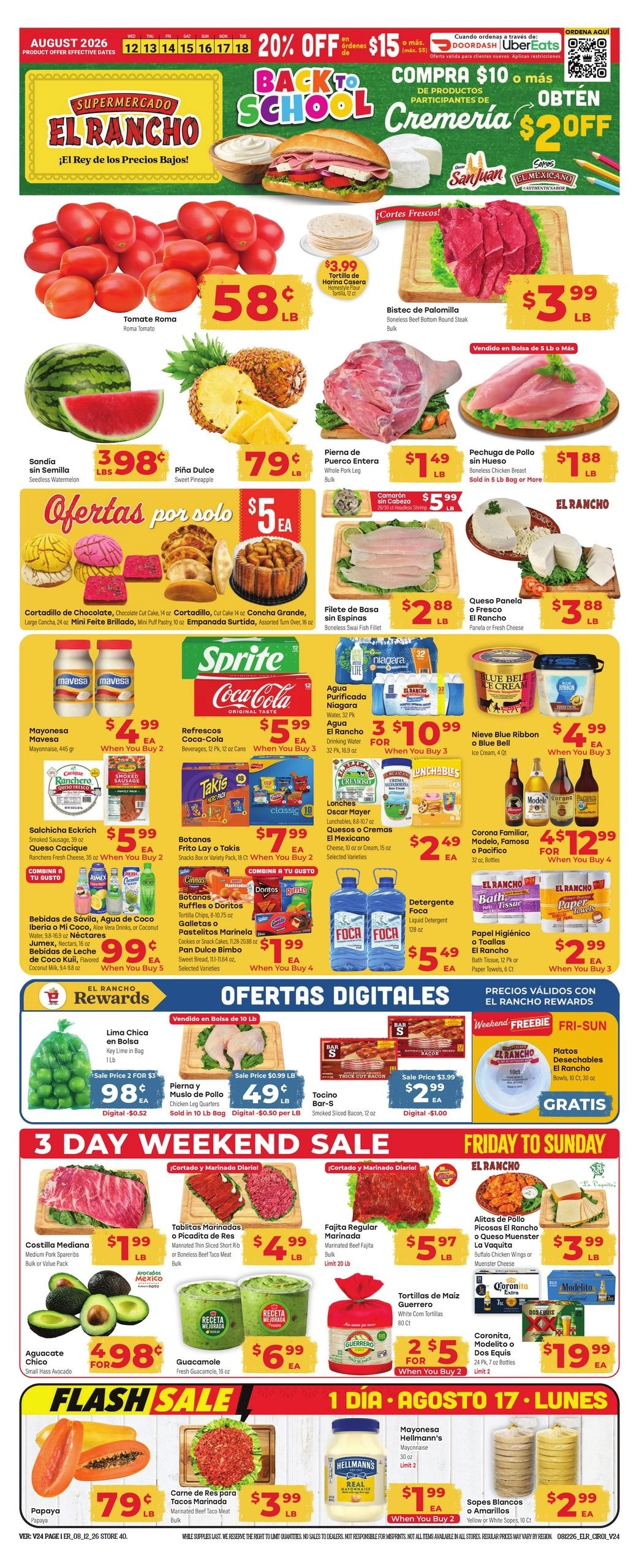 El Rancho Supermercado flyer page 1