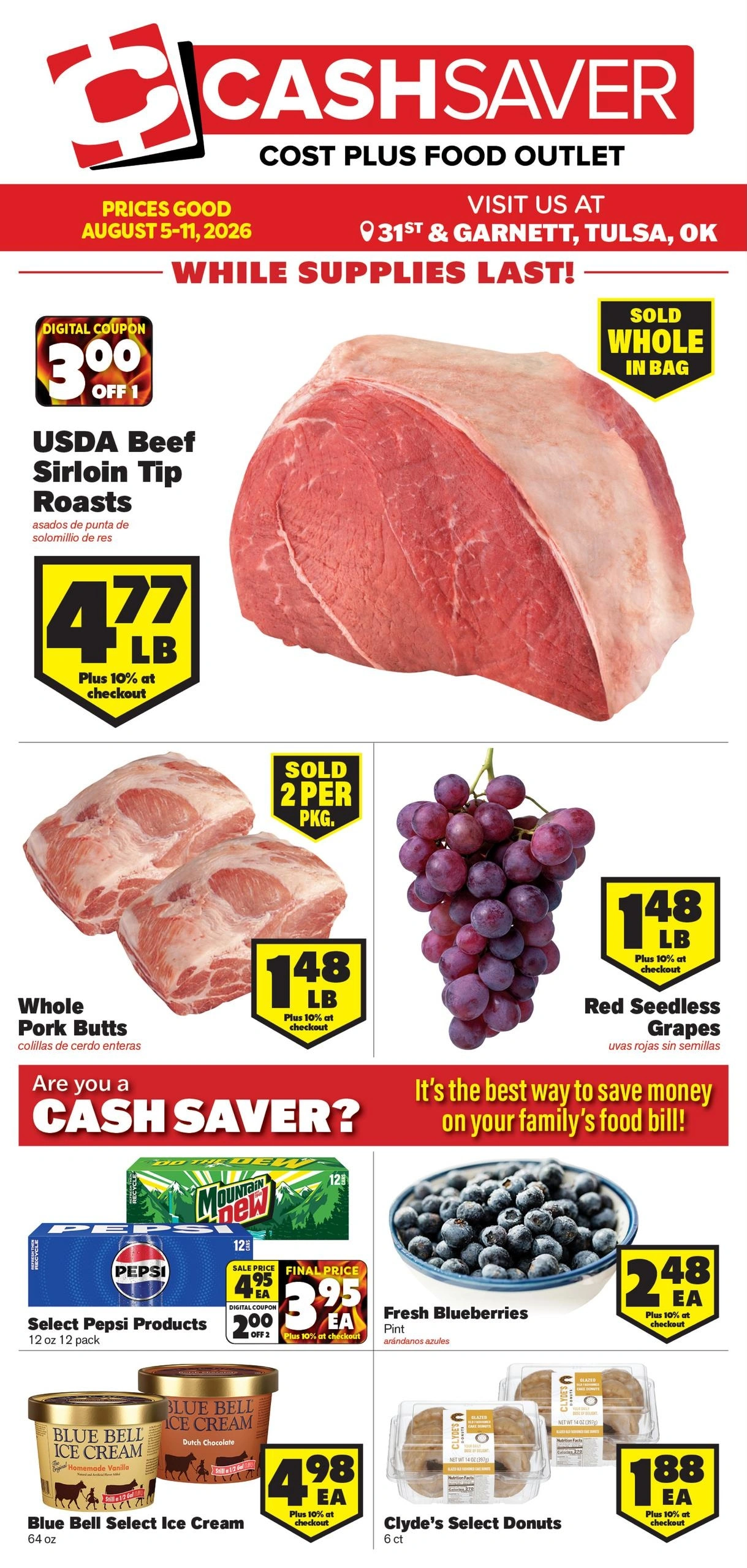Cash Saver Food Outlet flyer page 1