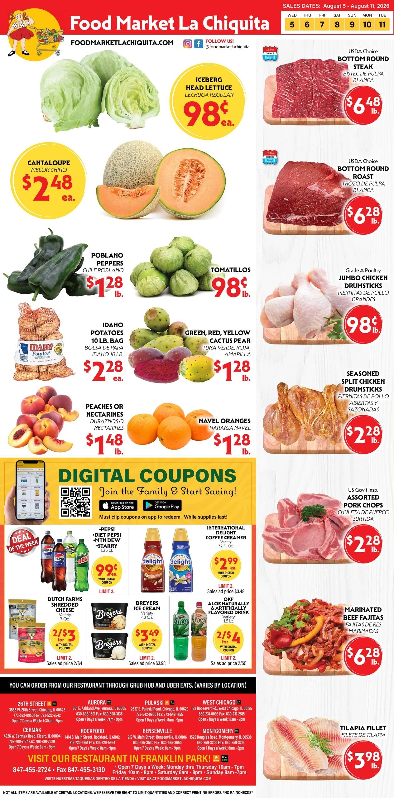 La Chiquita Food Market flyer page 1