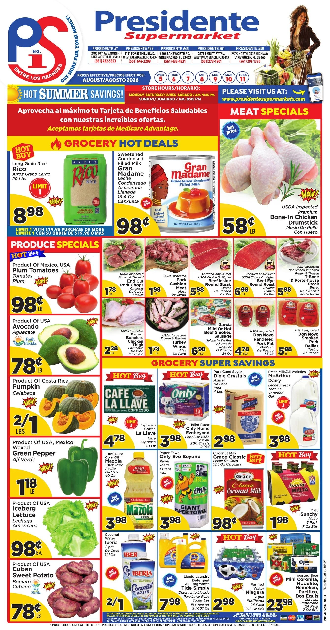 Presidente Supermarkets flyer page 1