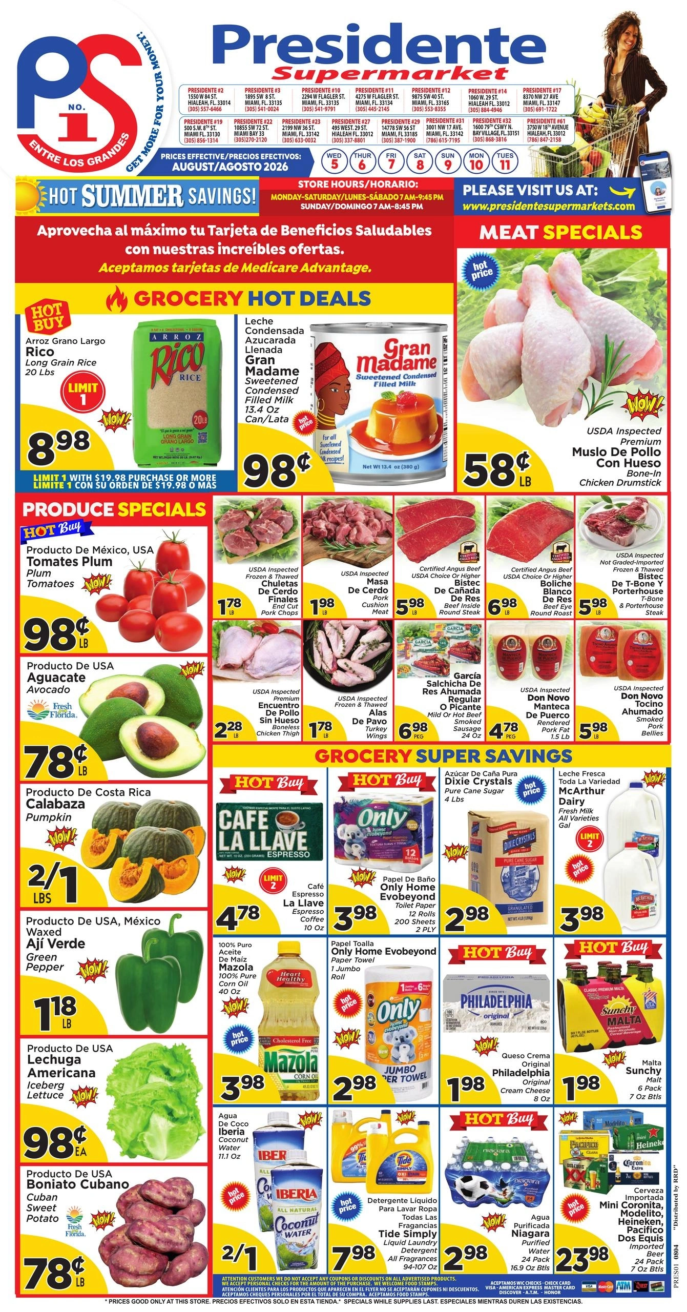 Presidente Supermarkets flyer page 1