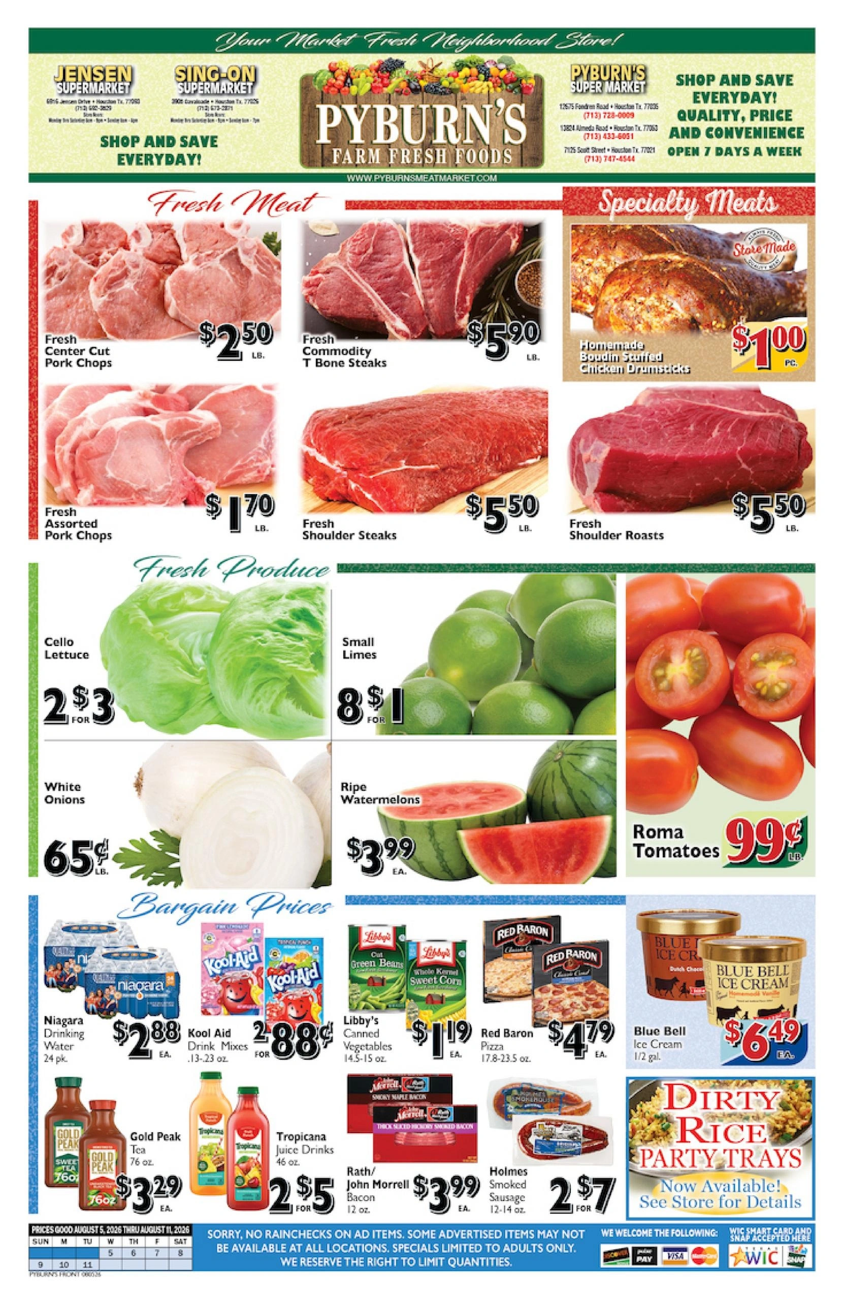 Pyburn's Farm Fresh Foods flyer page 1
