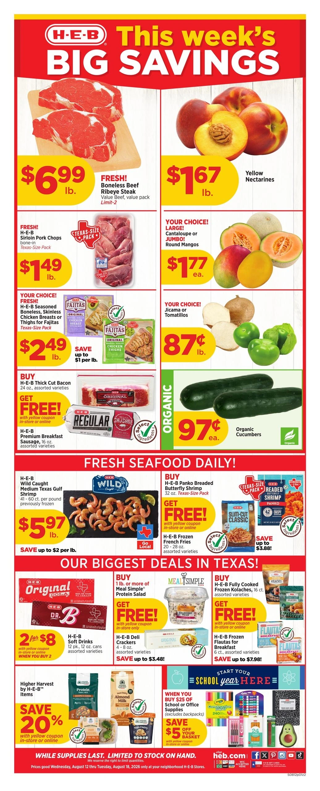 H-E-B flyer page 1