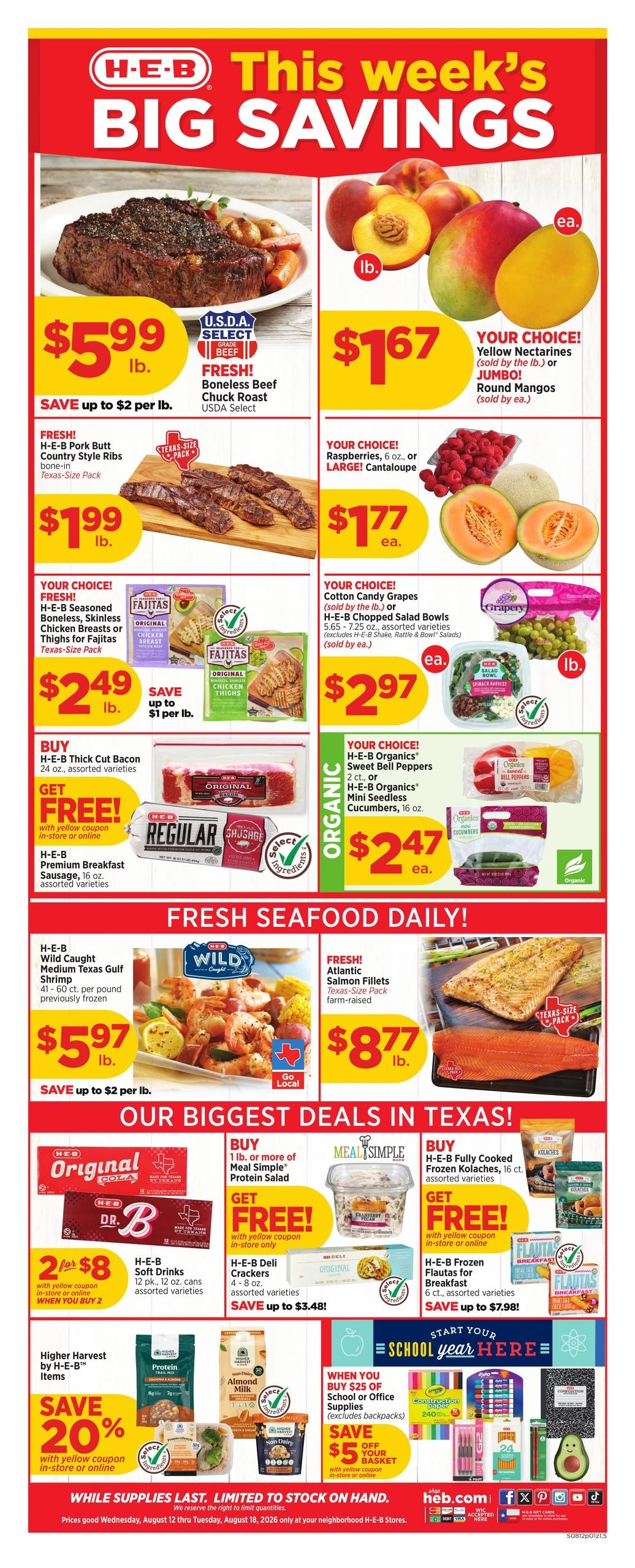 H-E-B flyer page 1