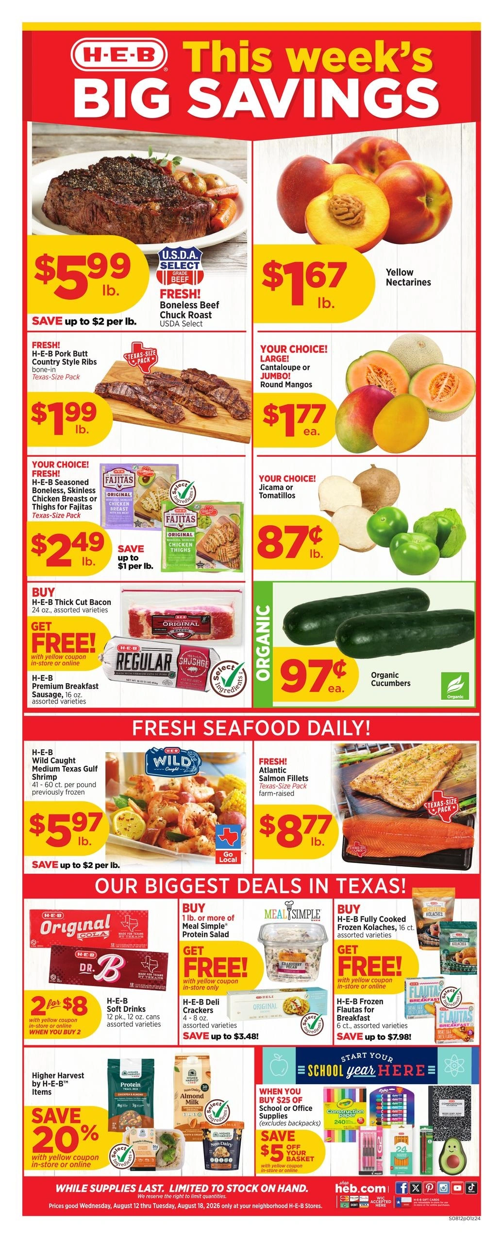 H-E-B flyer page 1