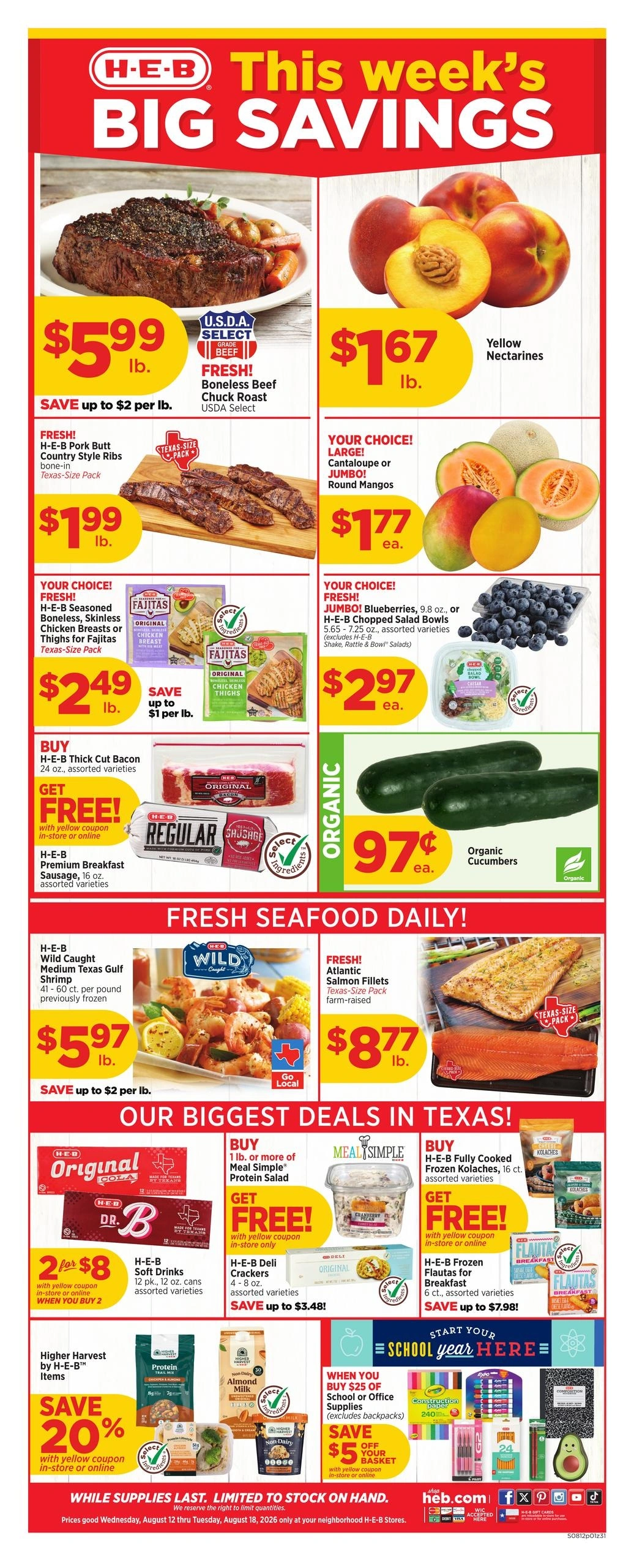 H-E-B flyer page 1