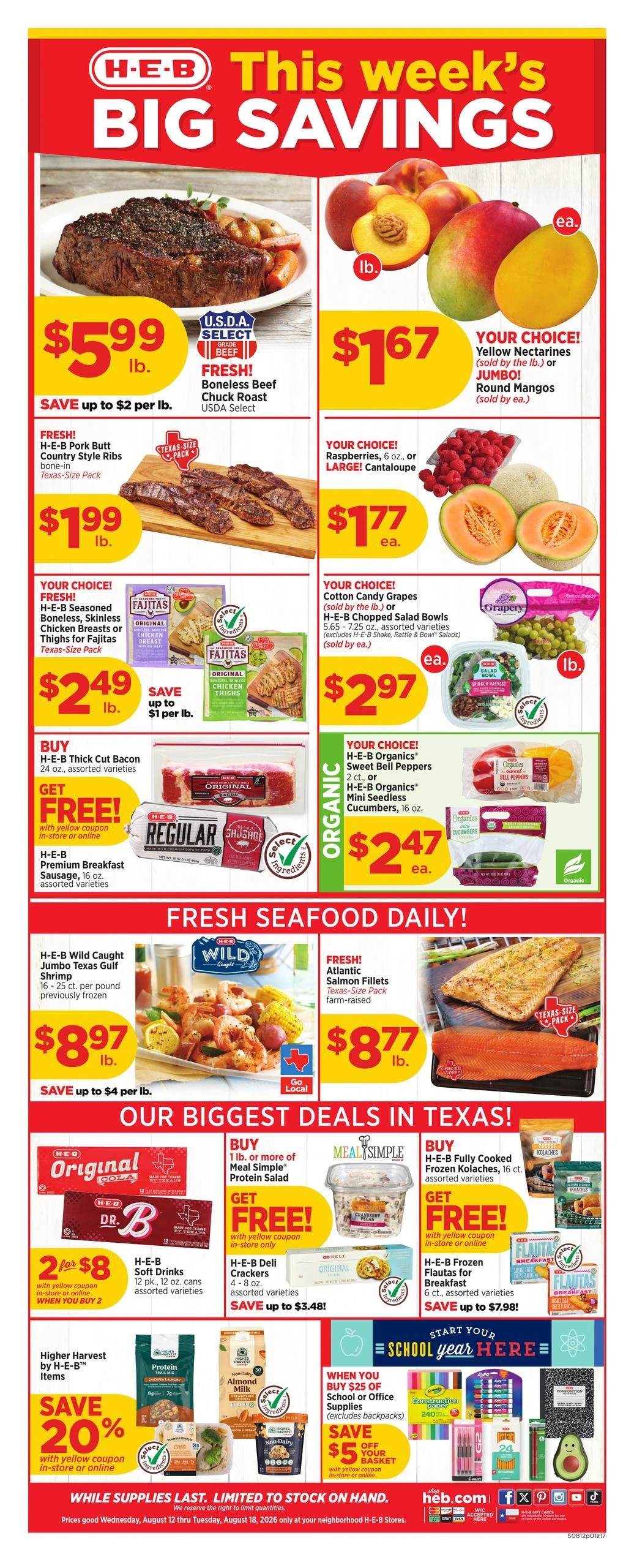 H-E-B flyer page 1