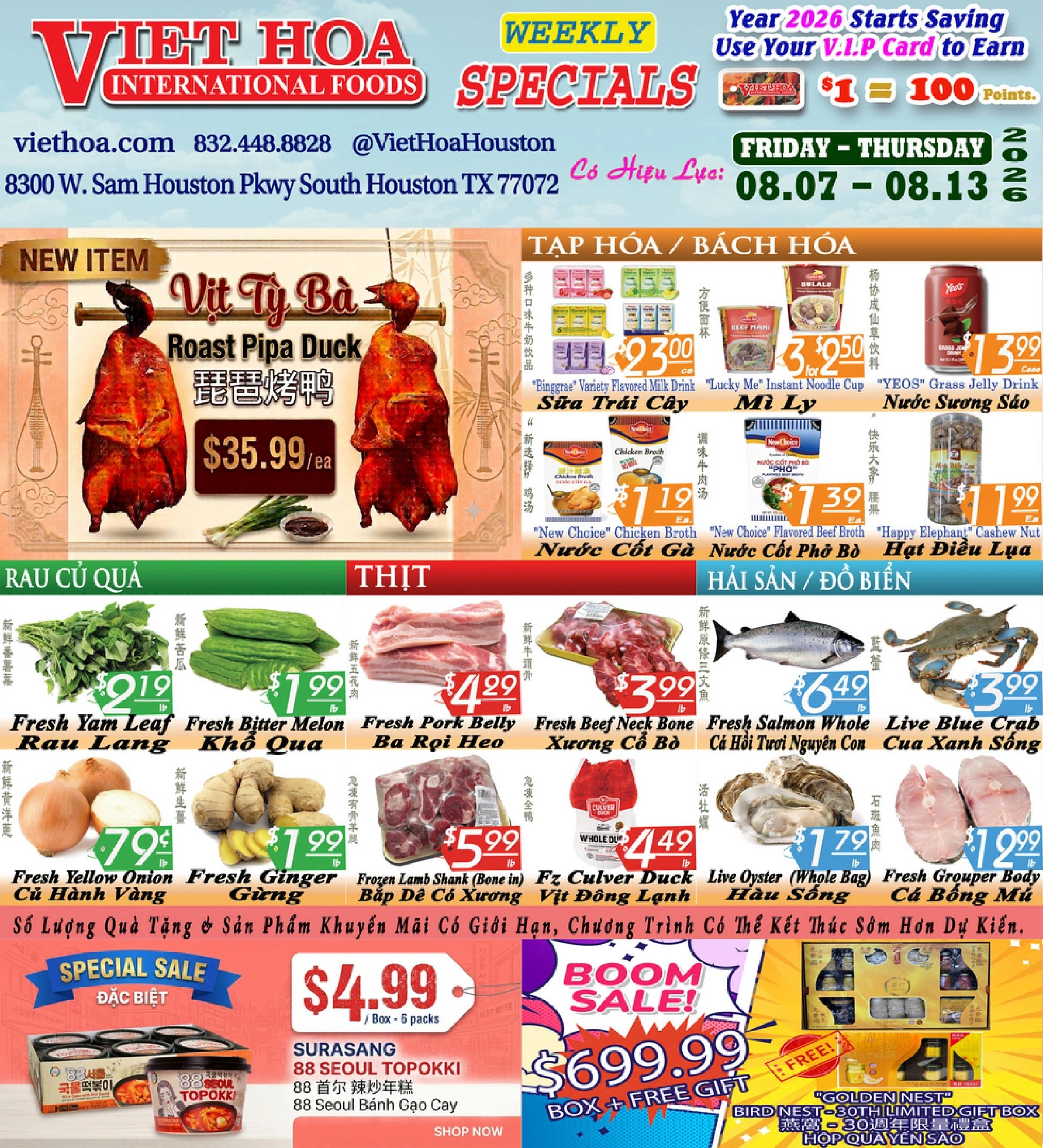 Viet Hoa International Foods flyer page 1