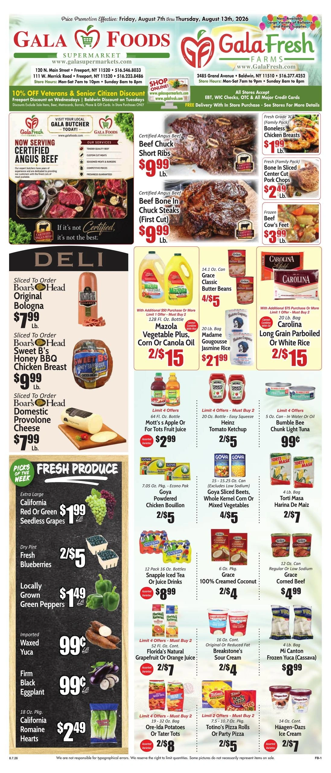 Gala Supermarkets flyer page 1