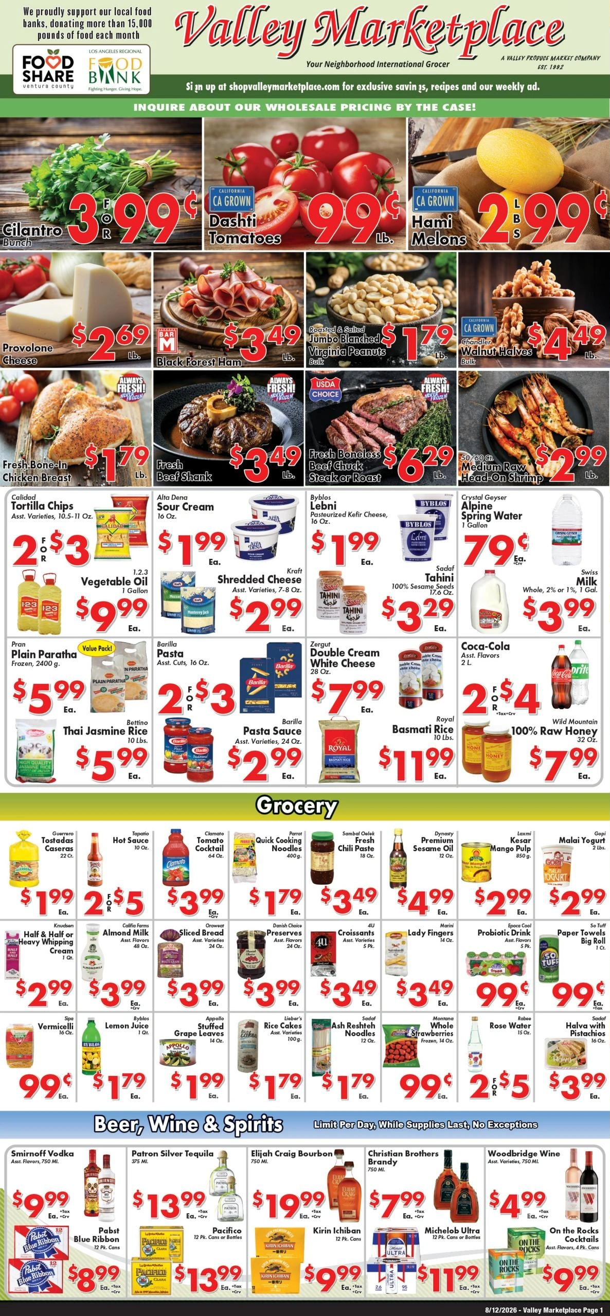 Valley Marketplace flyer page 1