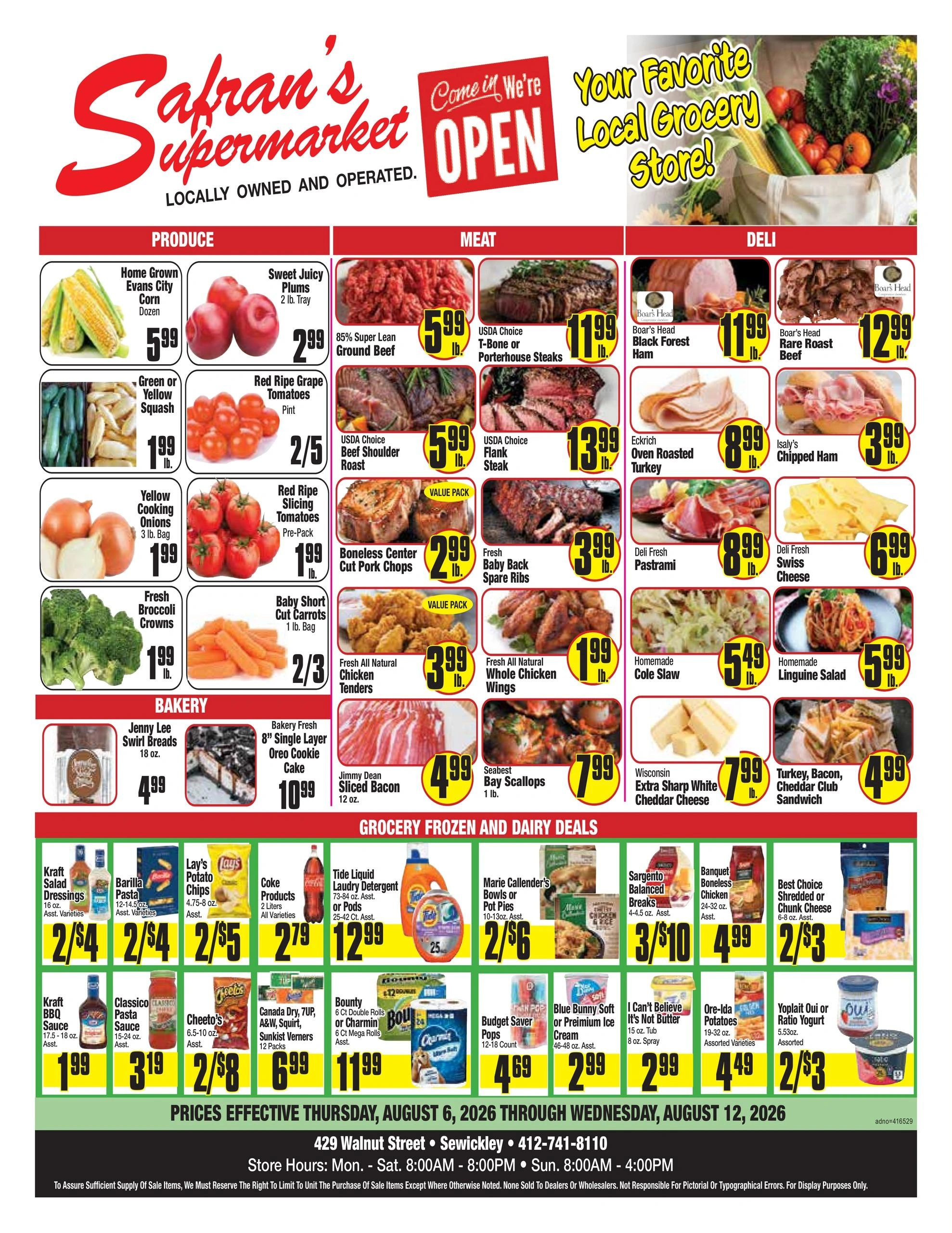 Safran's Supermarket flyer page 1