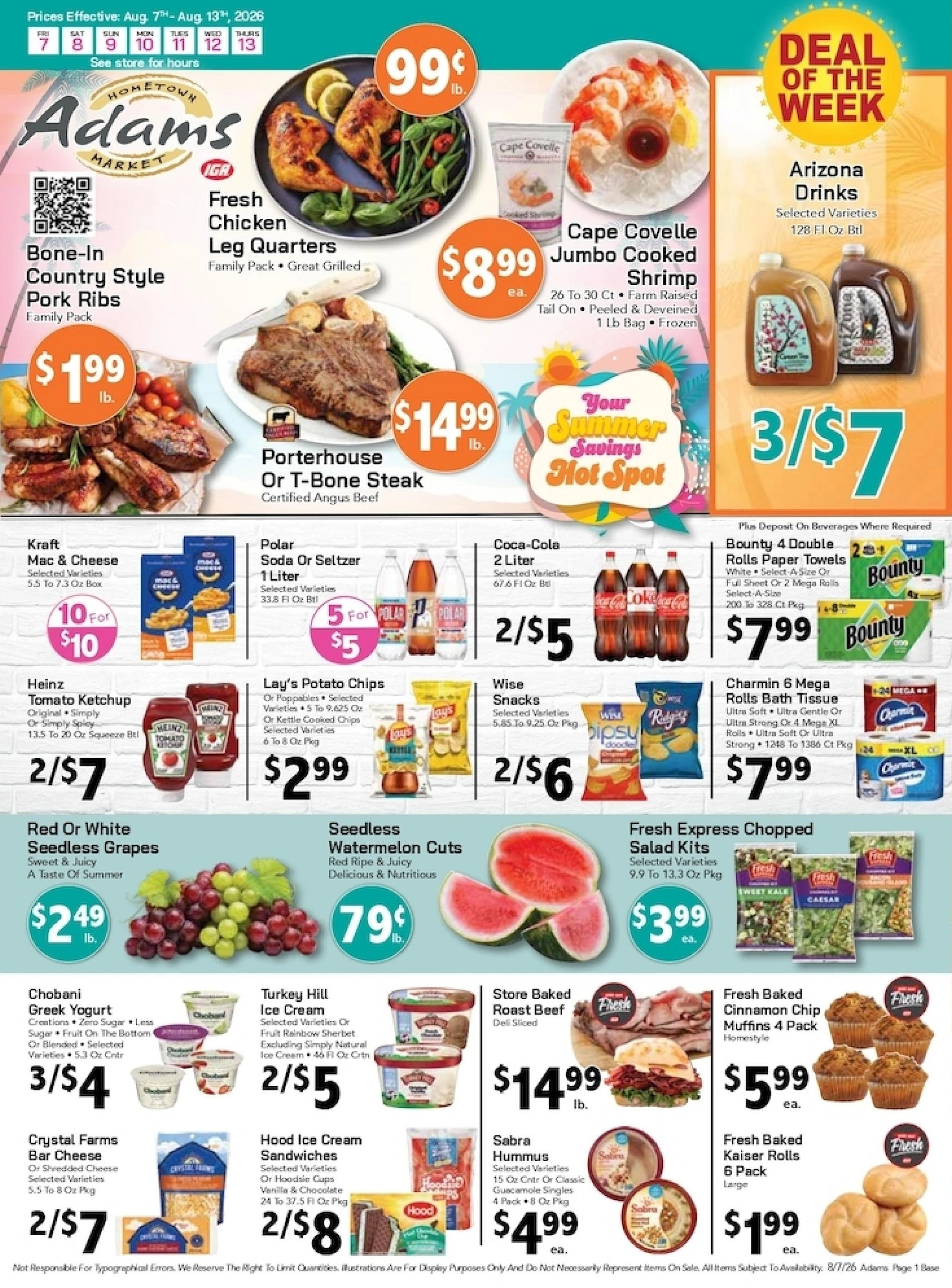 Adams Hometown Market flyer page 1