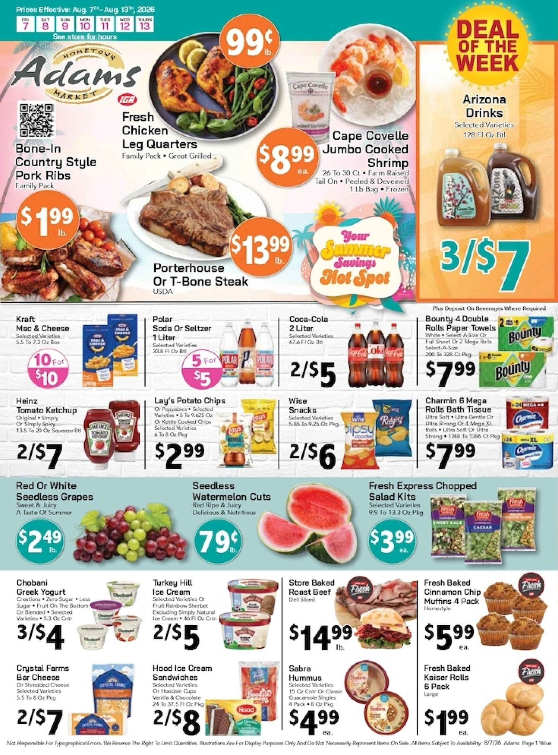 Adams Hometown Market flyer page 1