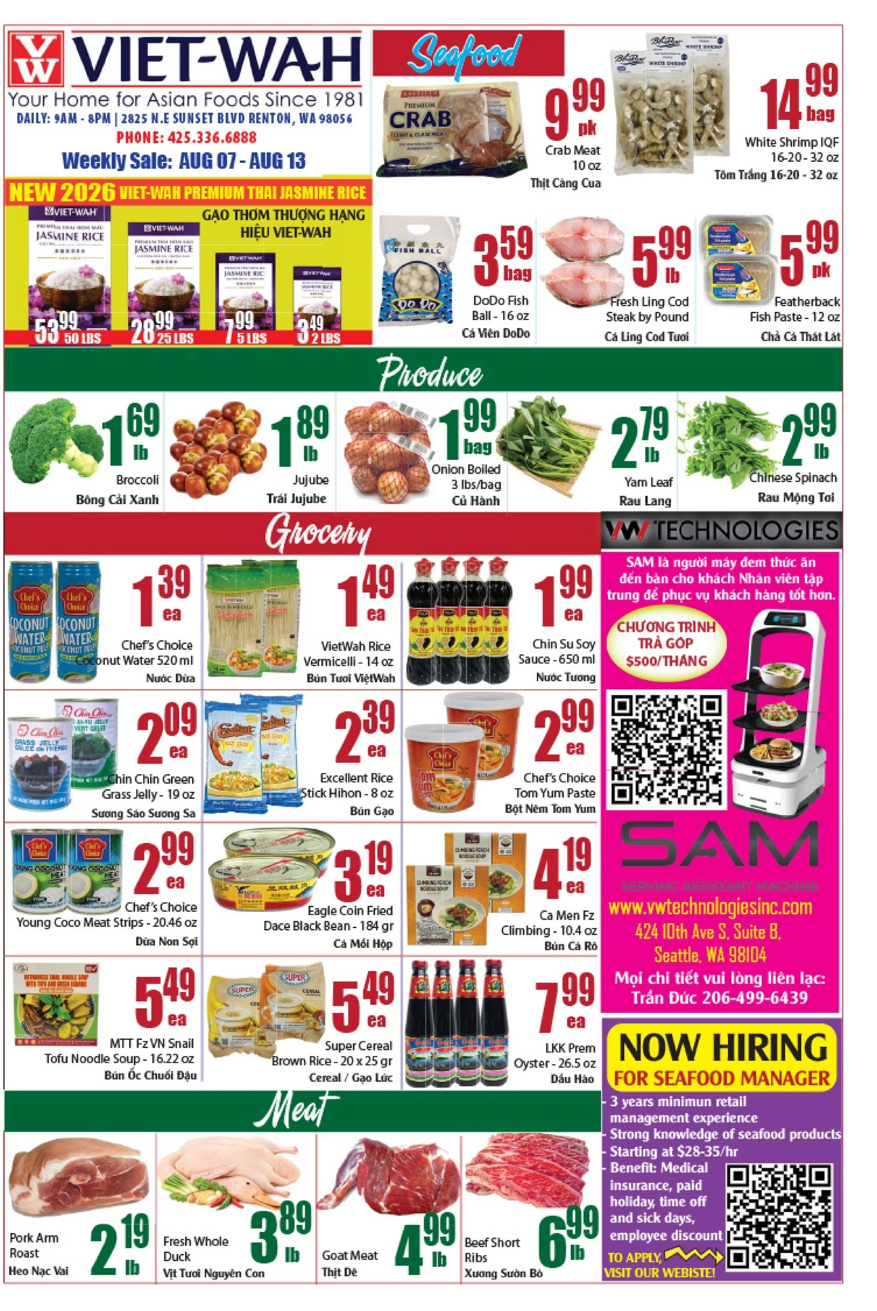 Viet Wah Supermarket flyer page 1