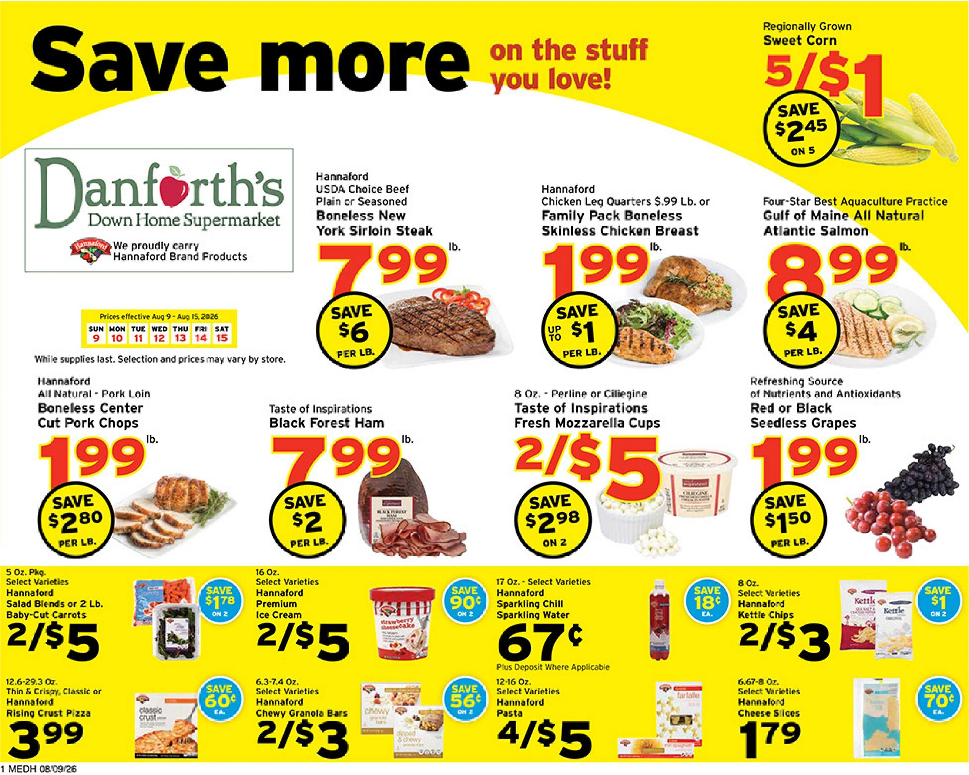 Danforth's Supermarket flyer page 1