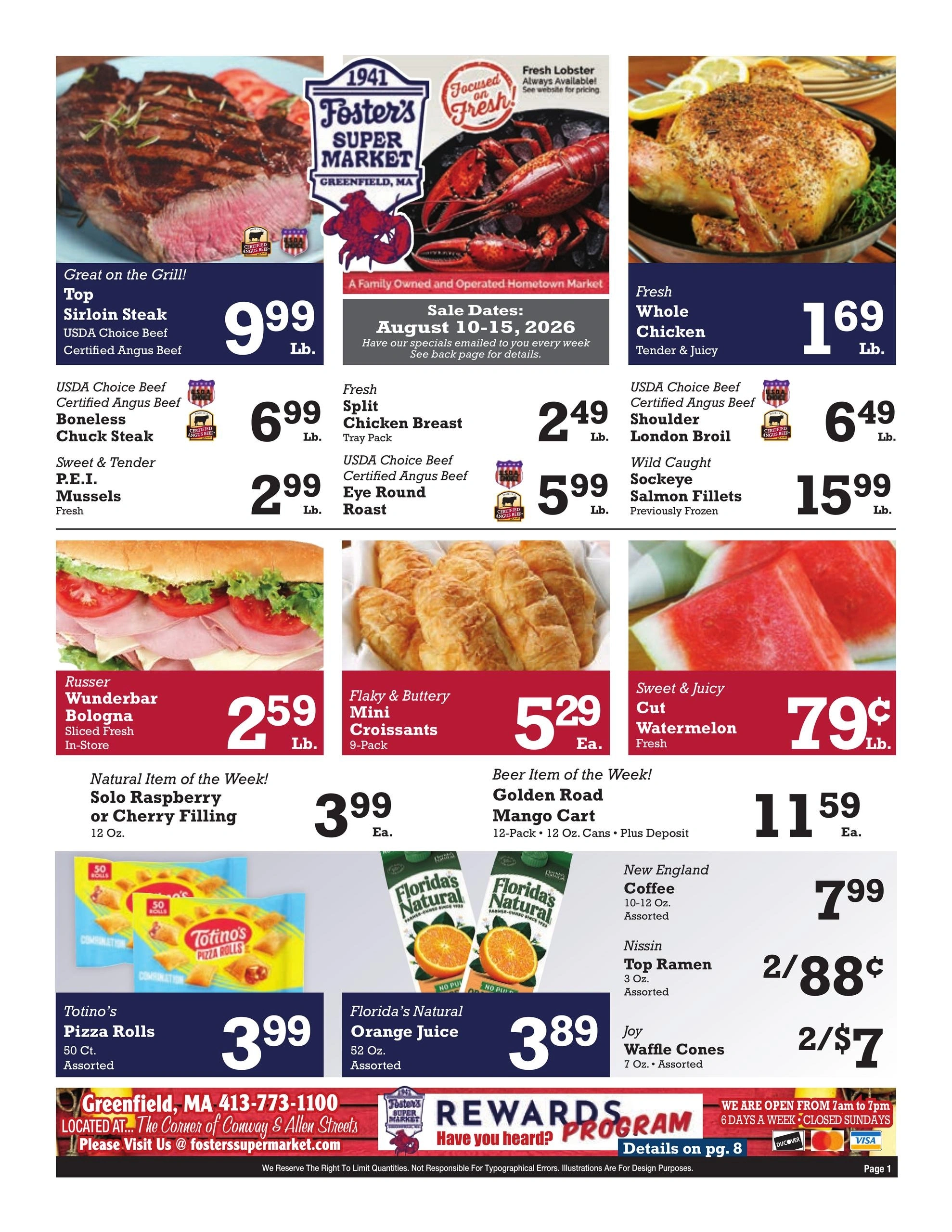 Foster's Super Market flyer page 1