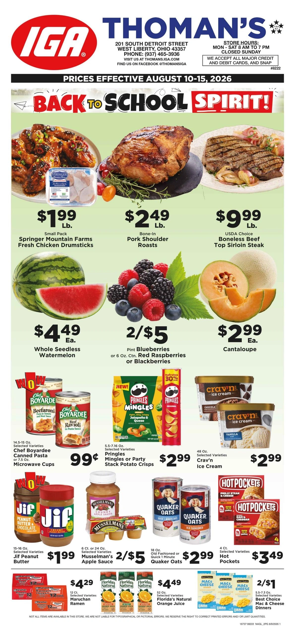 Thoman's IGA flyer page 1