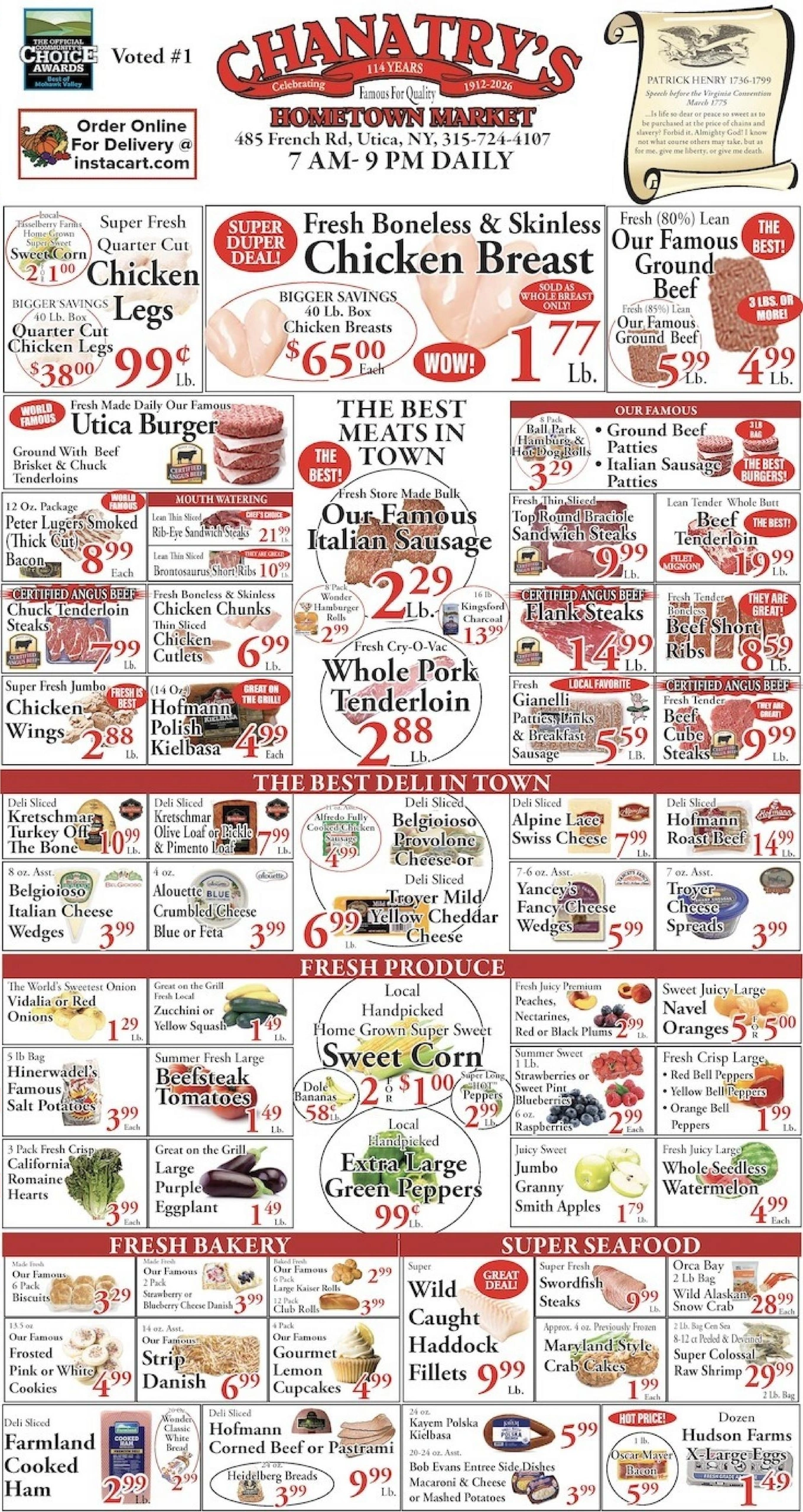 Chanatry's Hometown Market flyer page 2