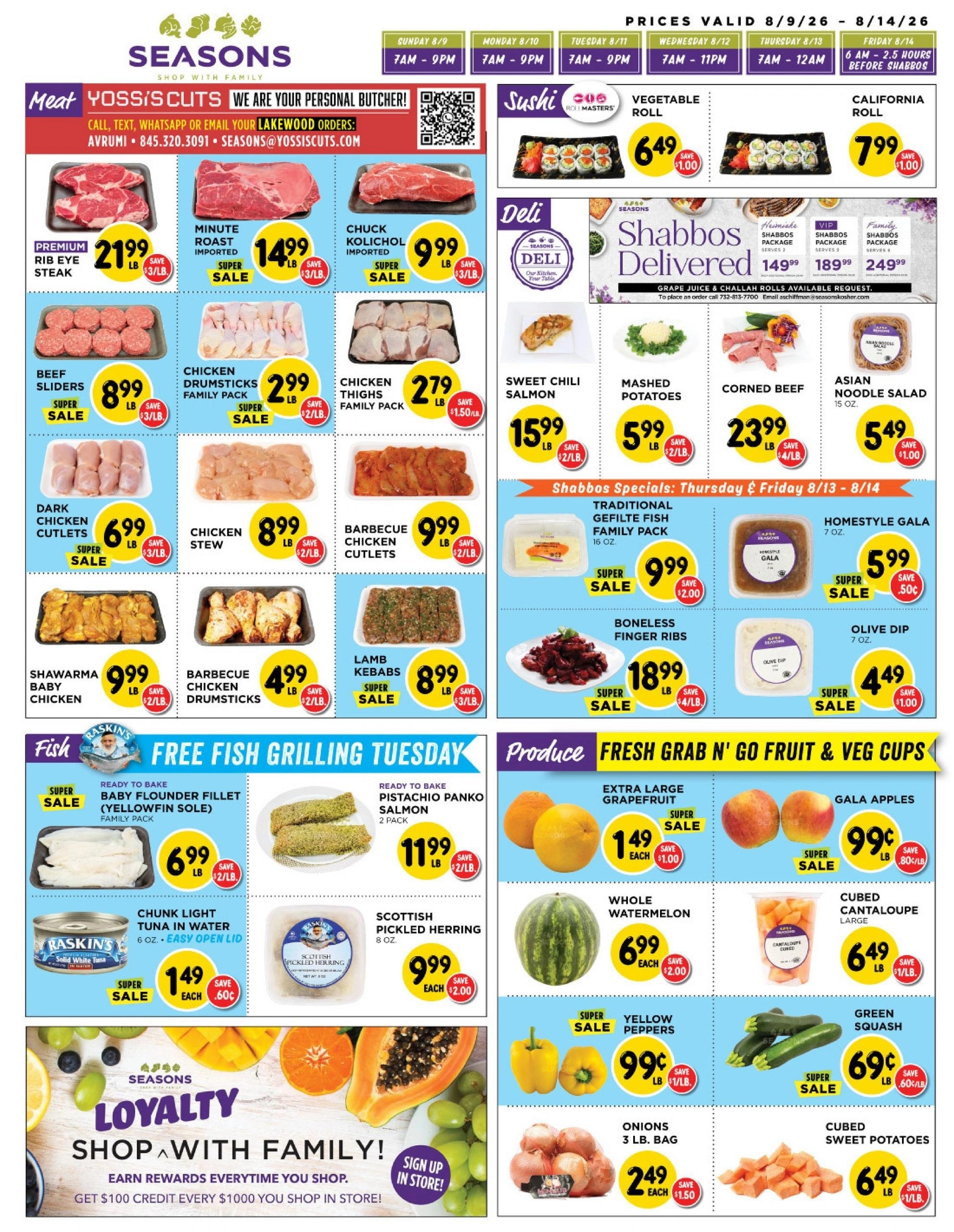 Seasons Kosher flyer page 1