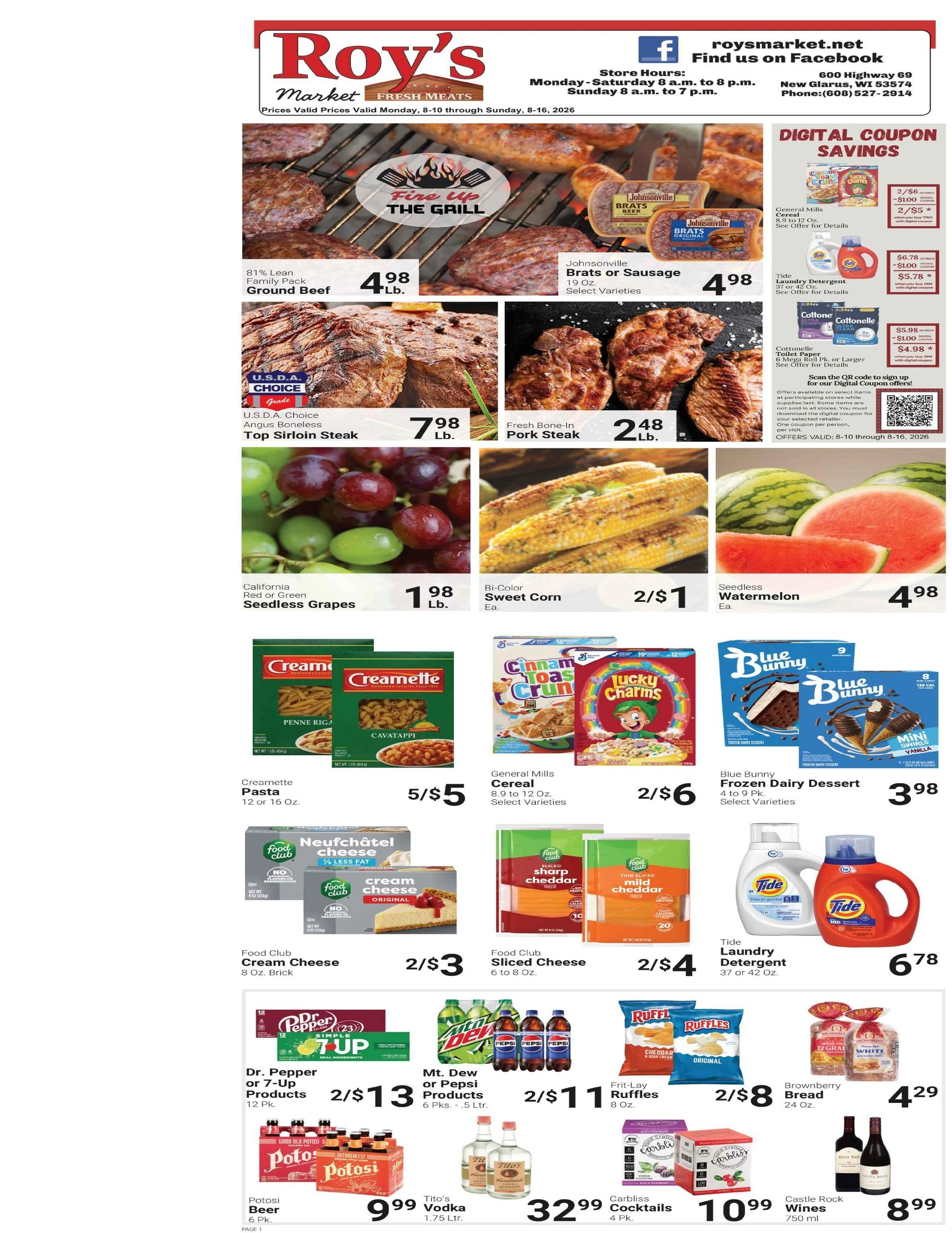 Roy's Market flyer page 1