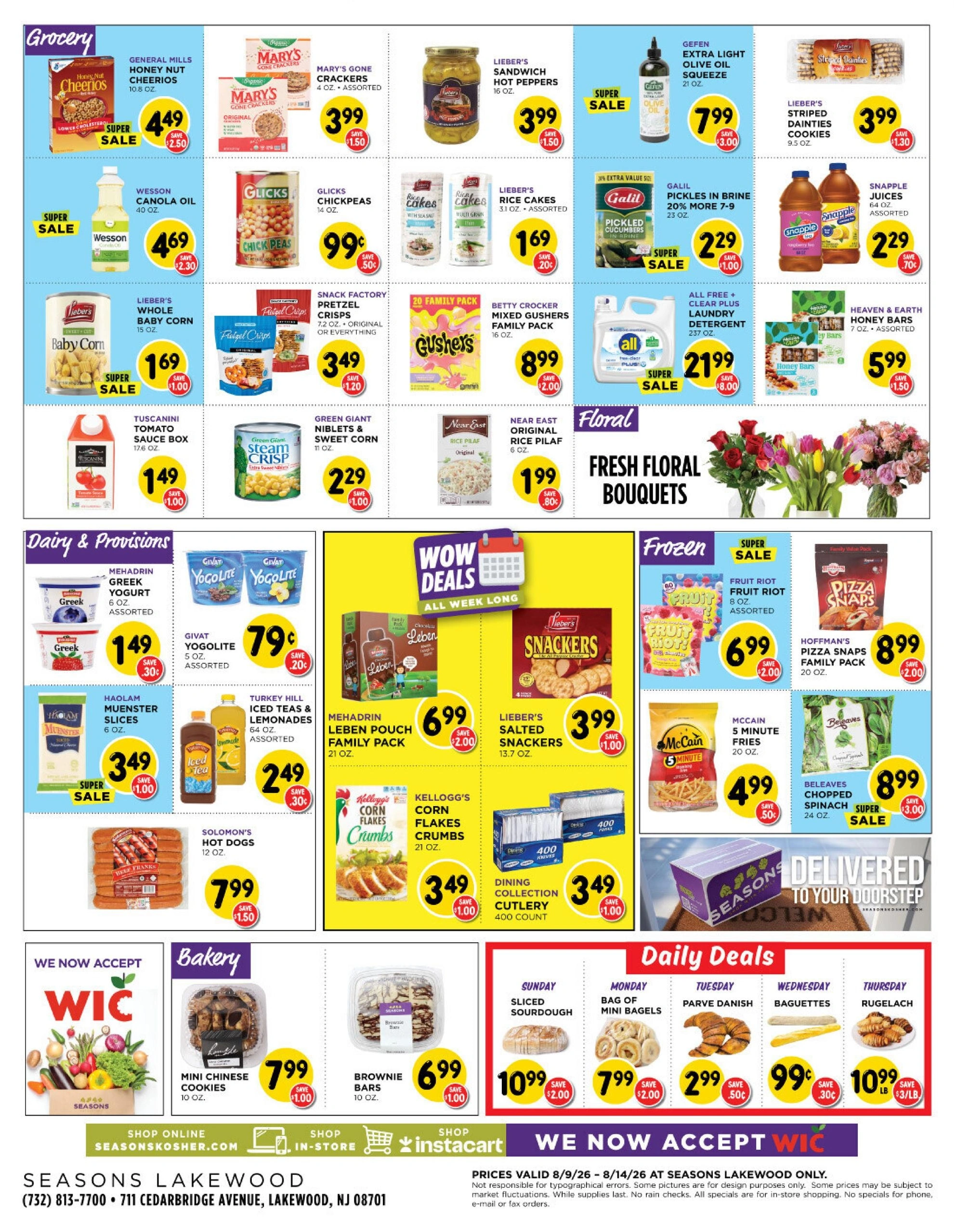 Seasons Kosher flyer page 2