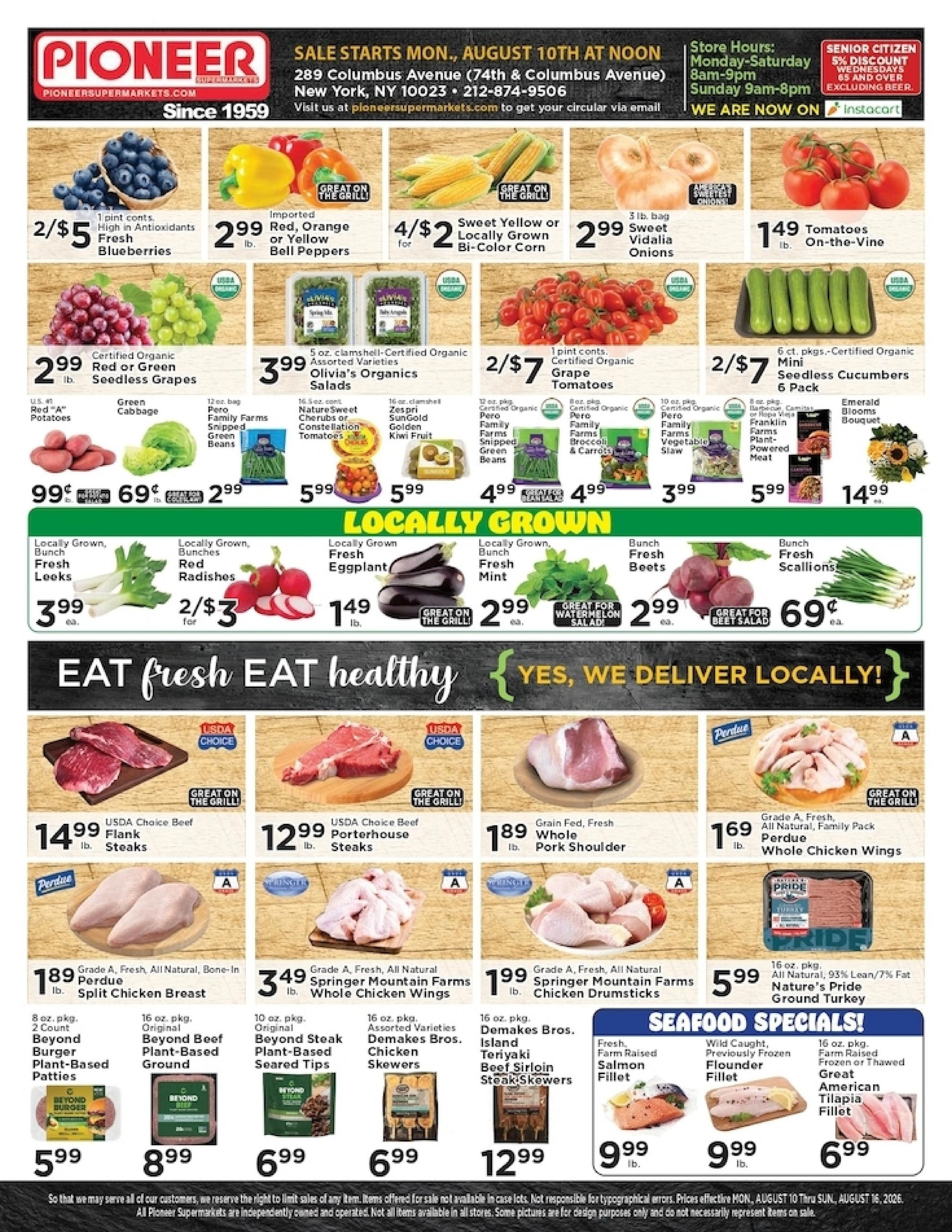 Pioneer Supermarket flyer page 1