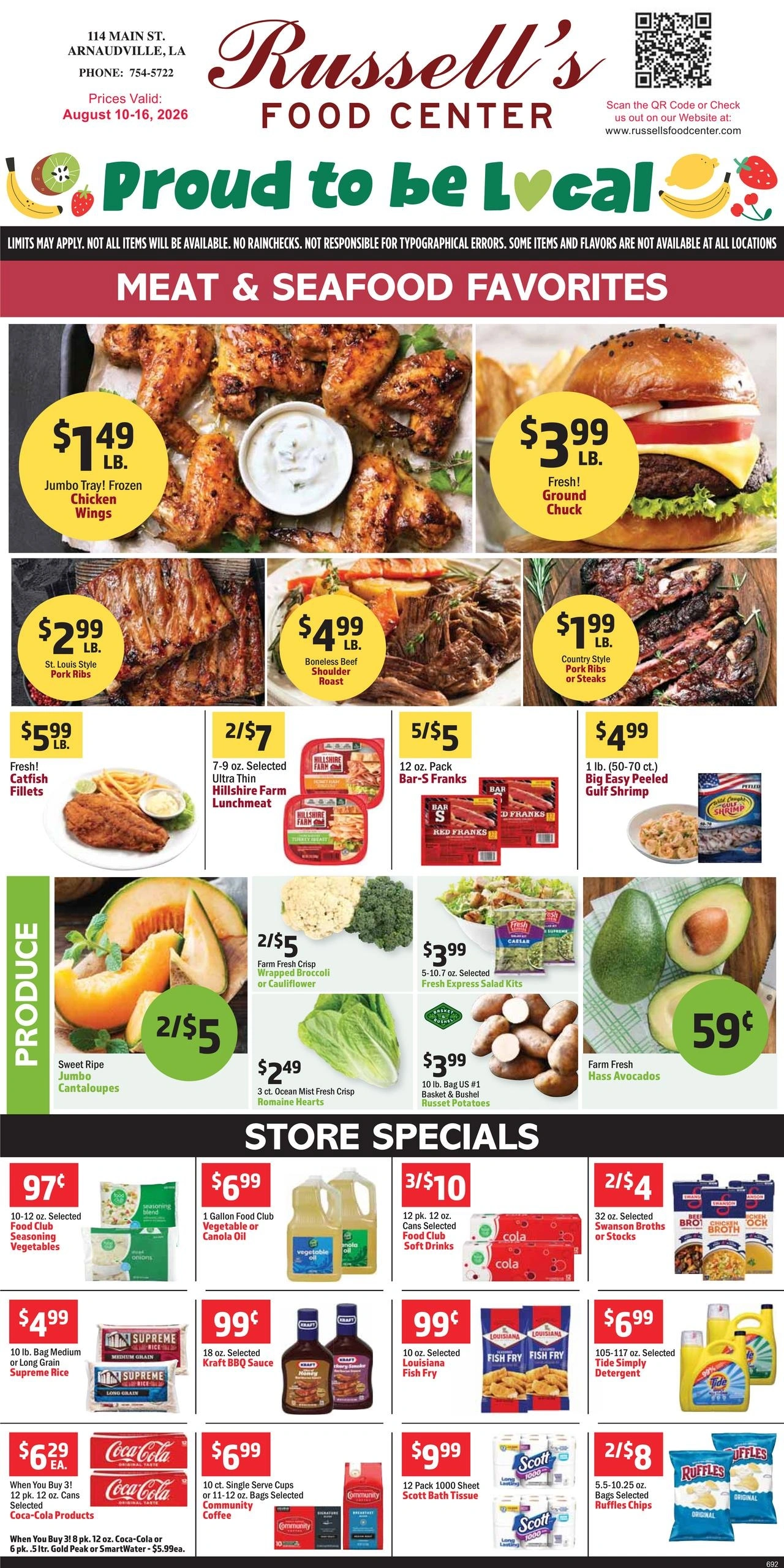 Russell's Food Center flyer page 1