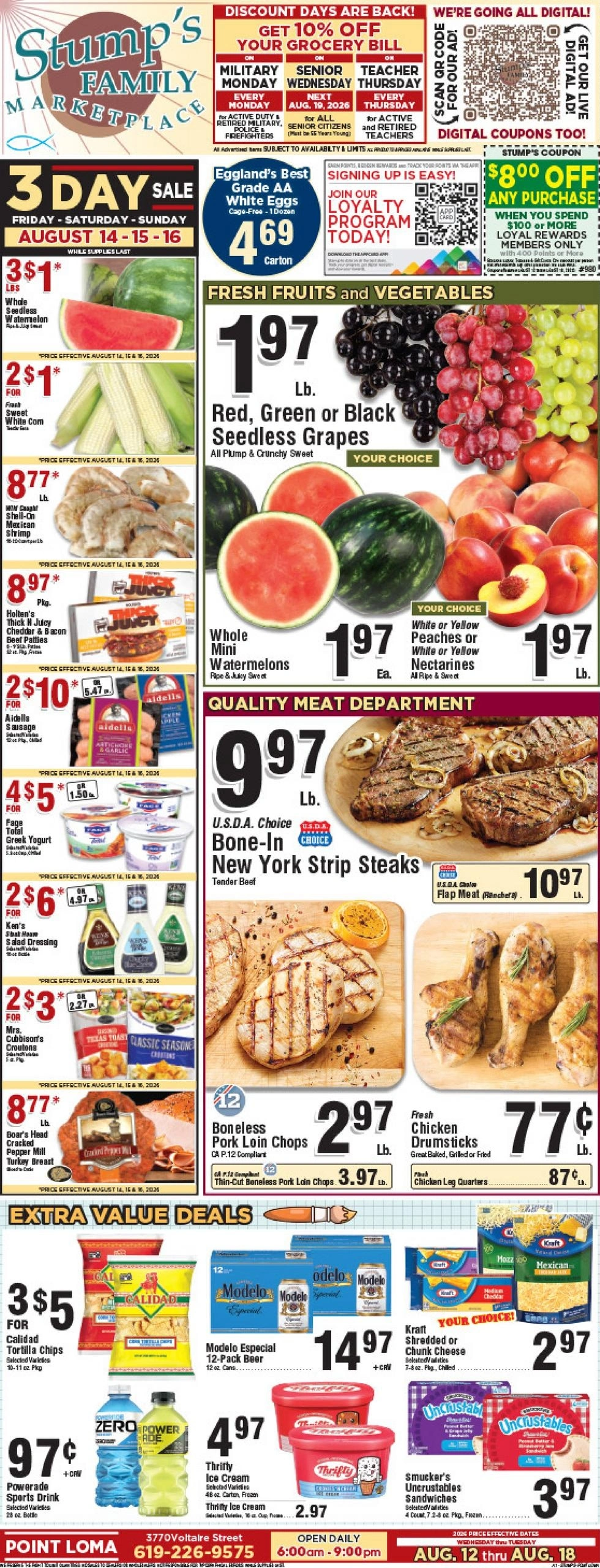Stump’s Family Marketplace flyer page 1