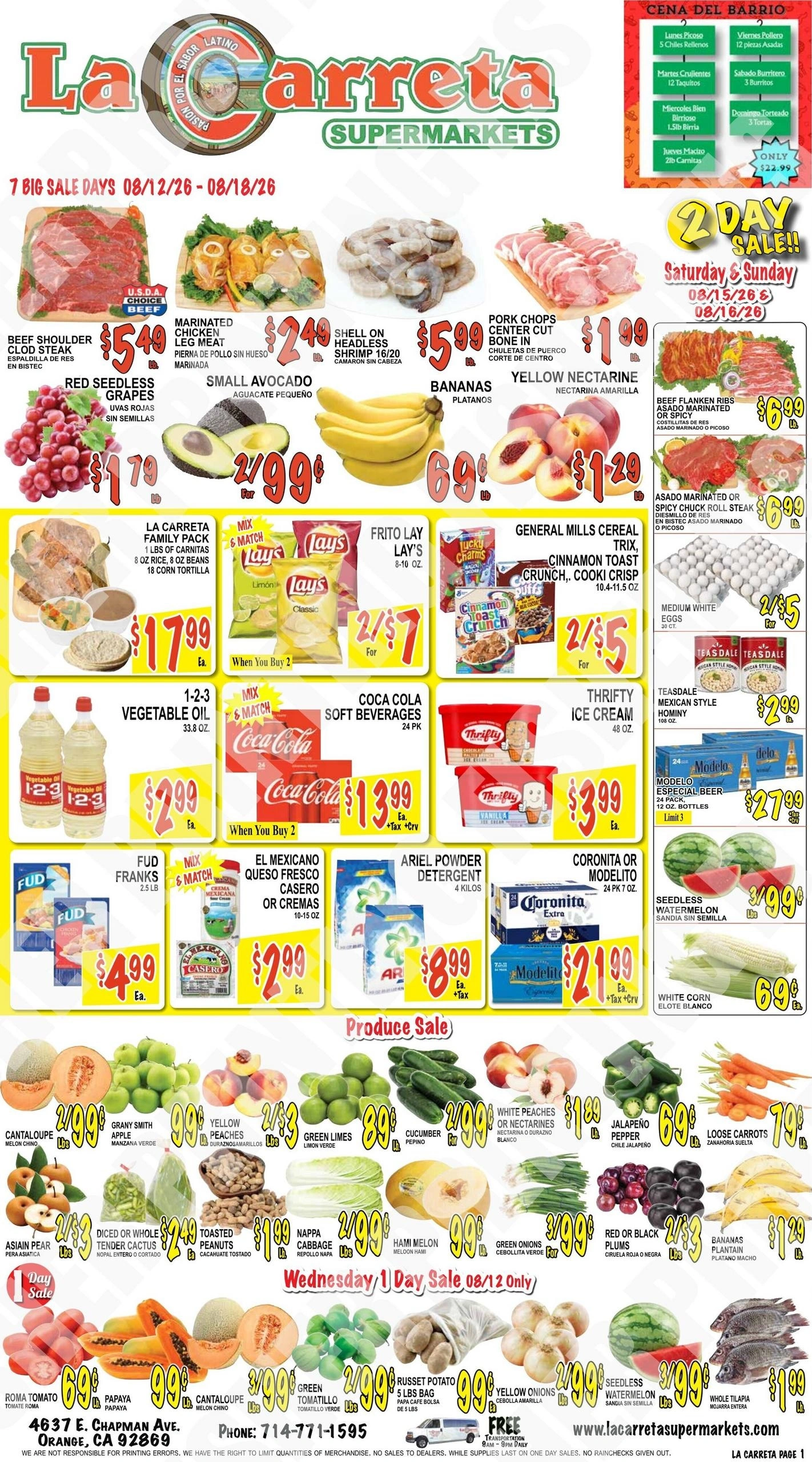 La Carreta Supermarkets flyer page 1