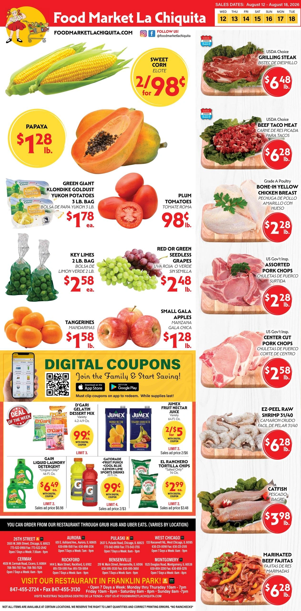 La Chiquita Food Market flyer page 1