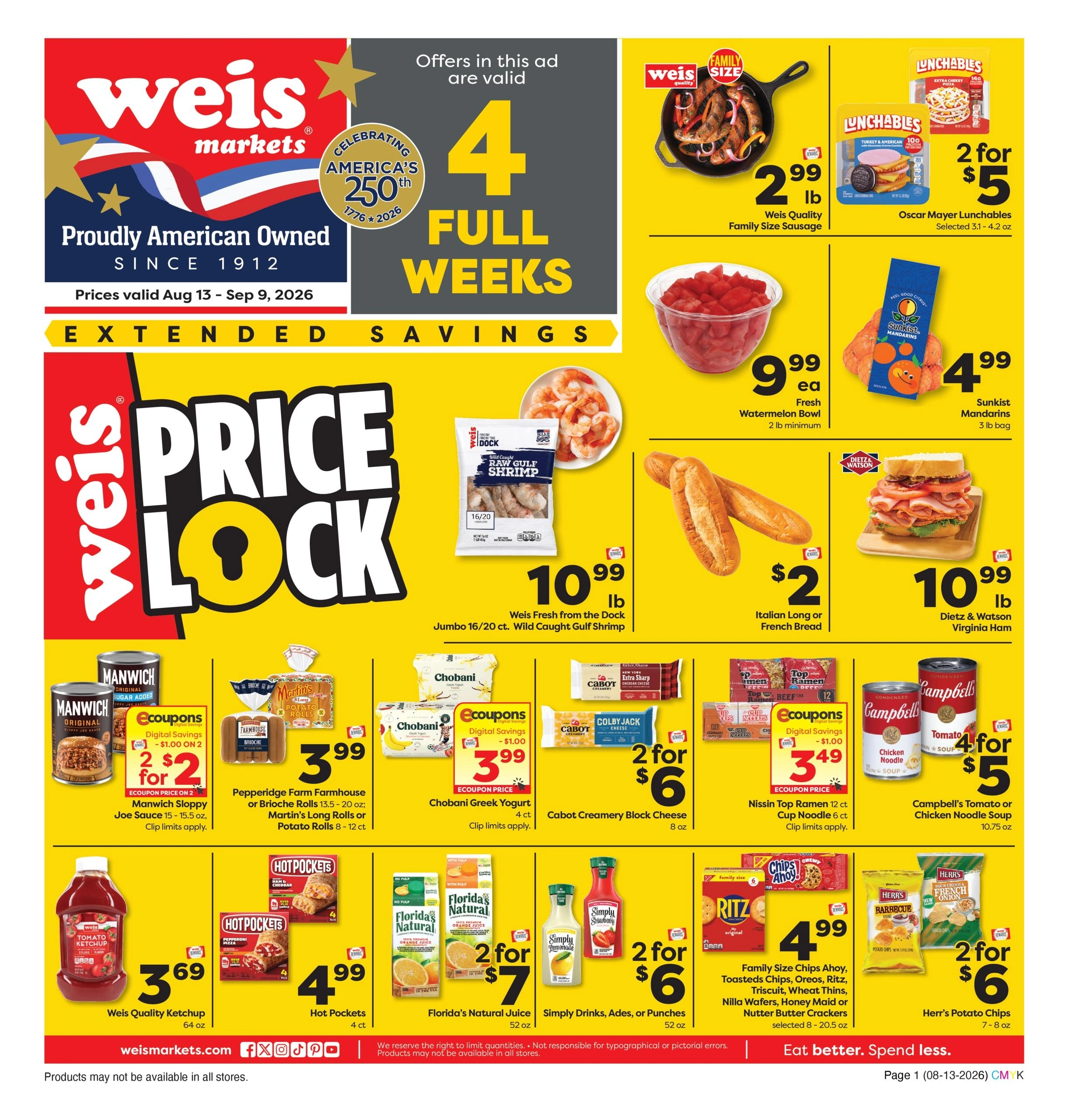 Weis Markets flyer page 1