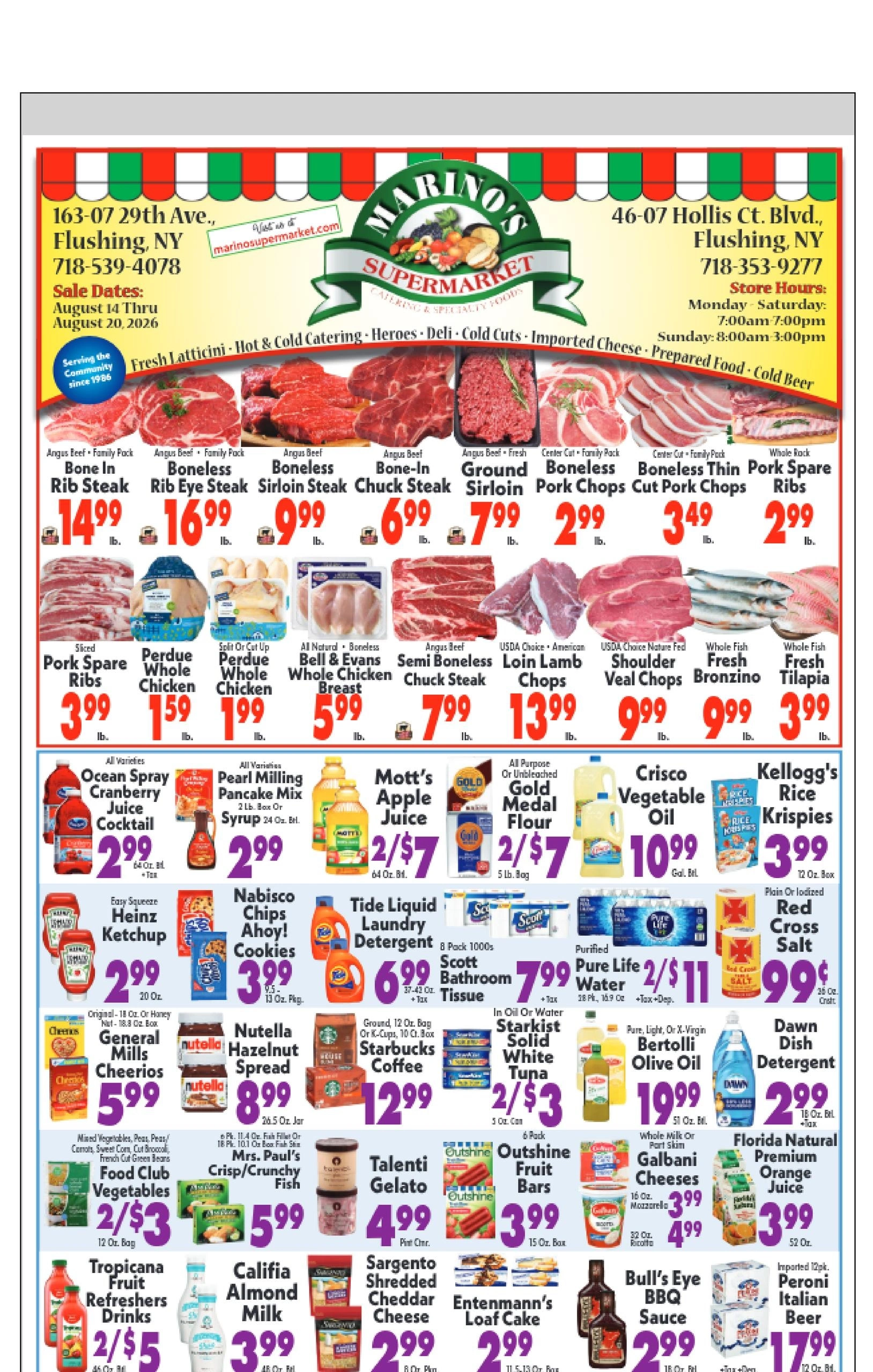 Marino's Supermarket flyer page 1