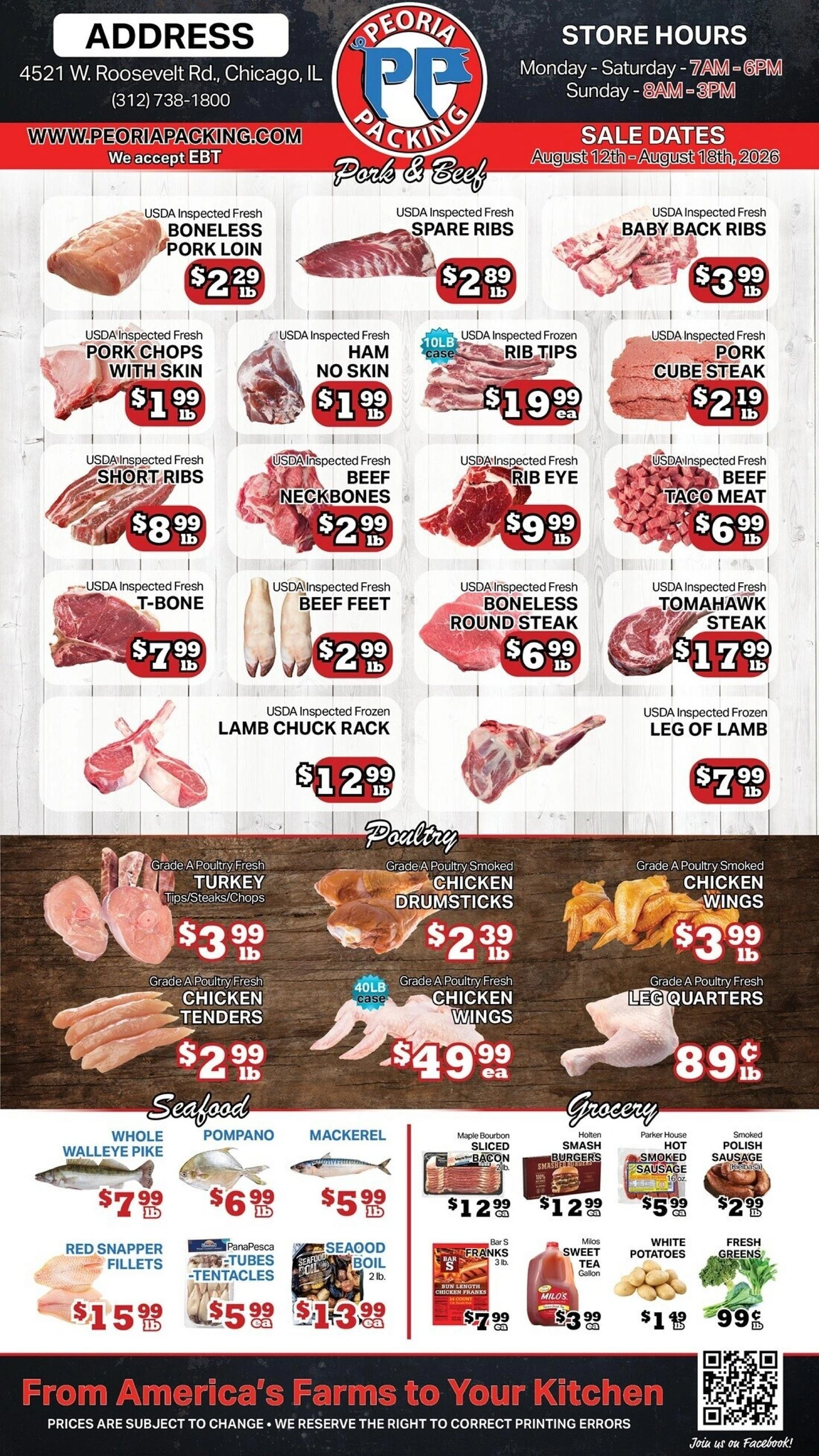 Peoria Packing Butcher Shop flyer page 1