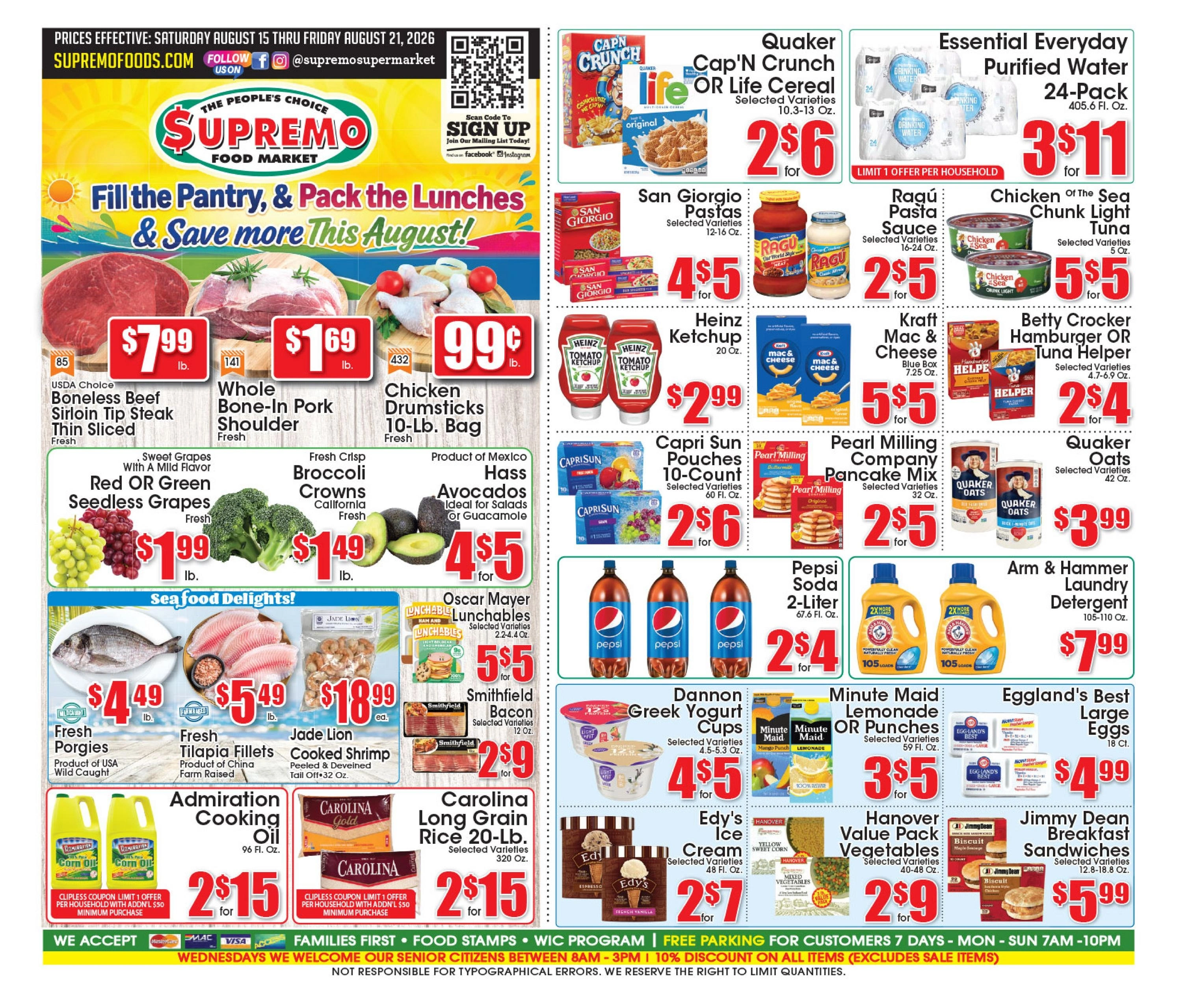 Supremo Foods Inc flyer page 1