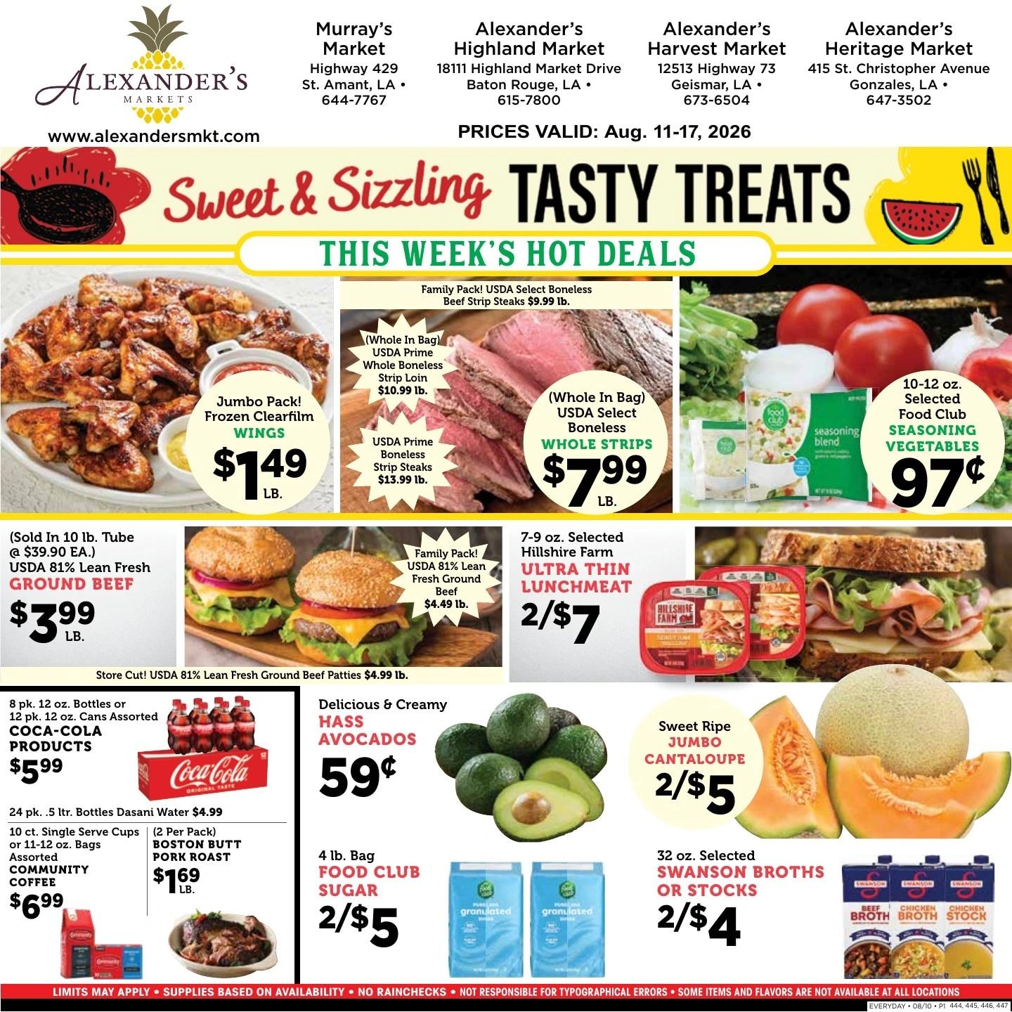 Alexander's Market flyer page 1