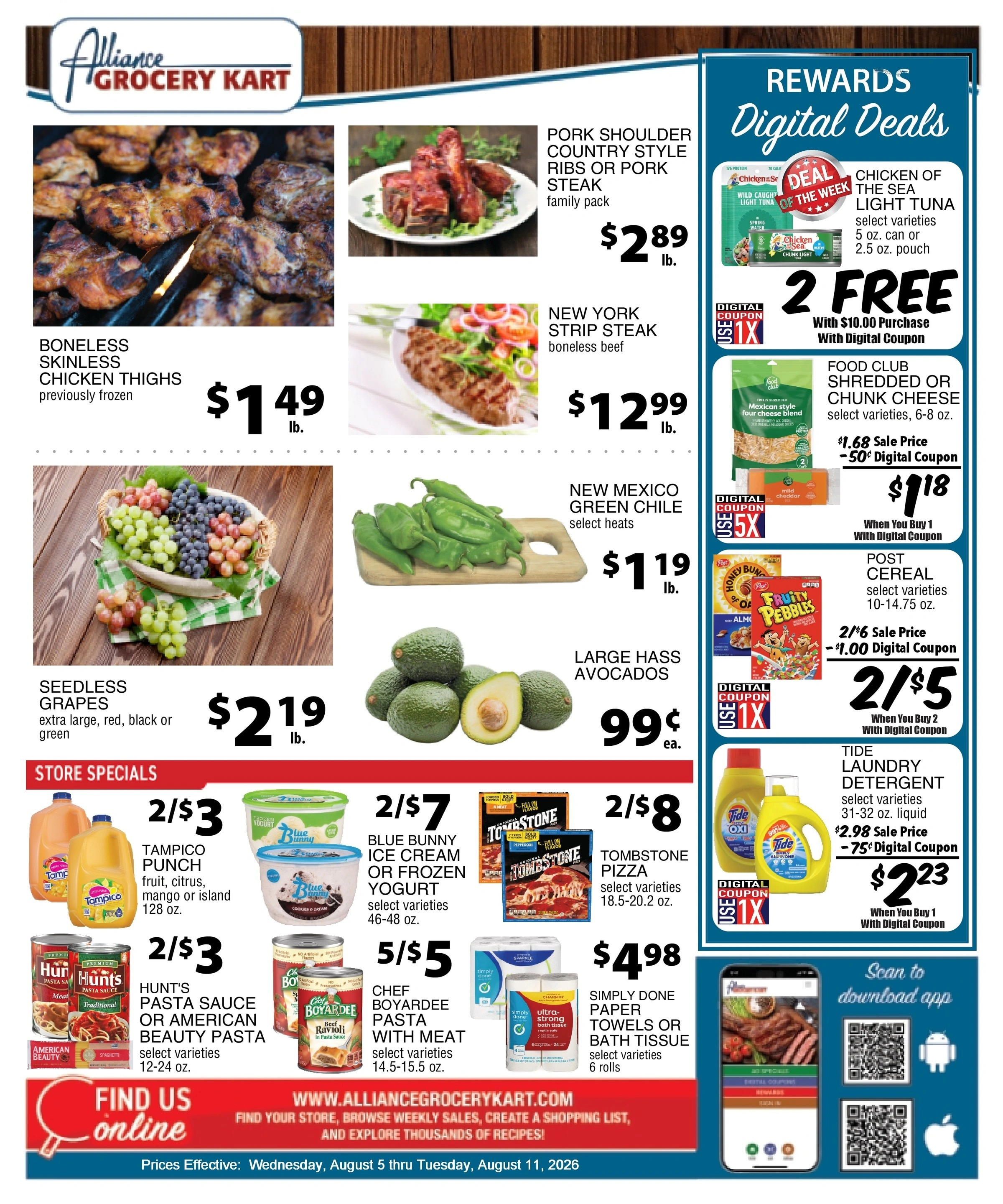 Alliance Grocery Kart flyer page 1